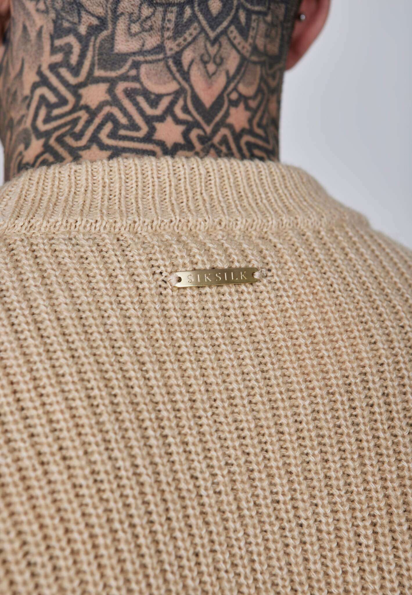 Knitted Sweater in Ecru Sweater SikSilk