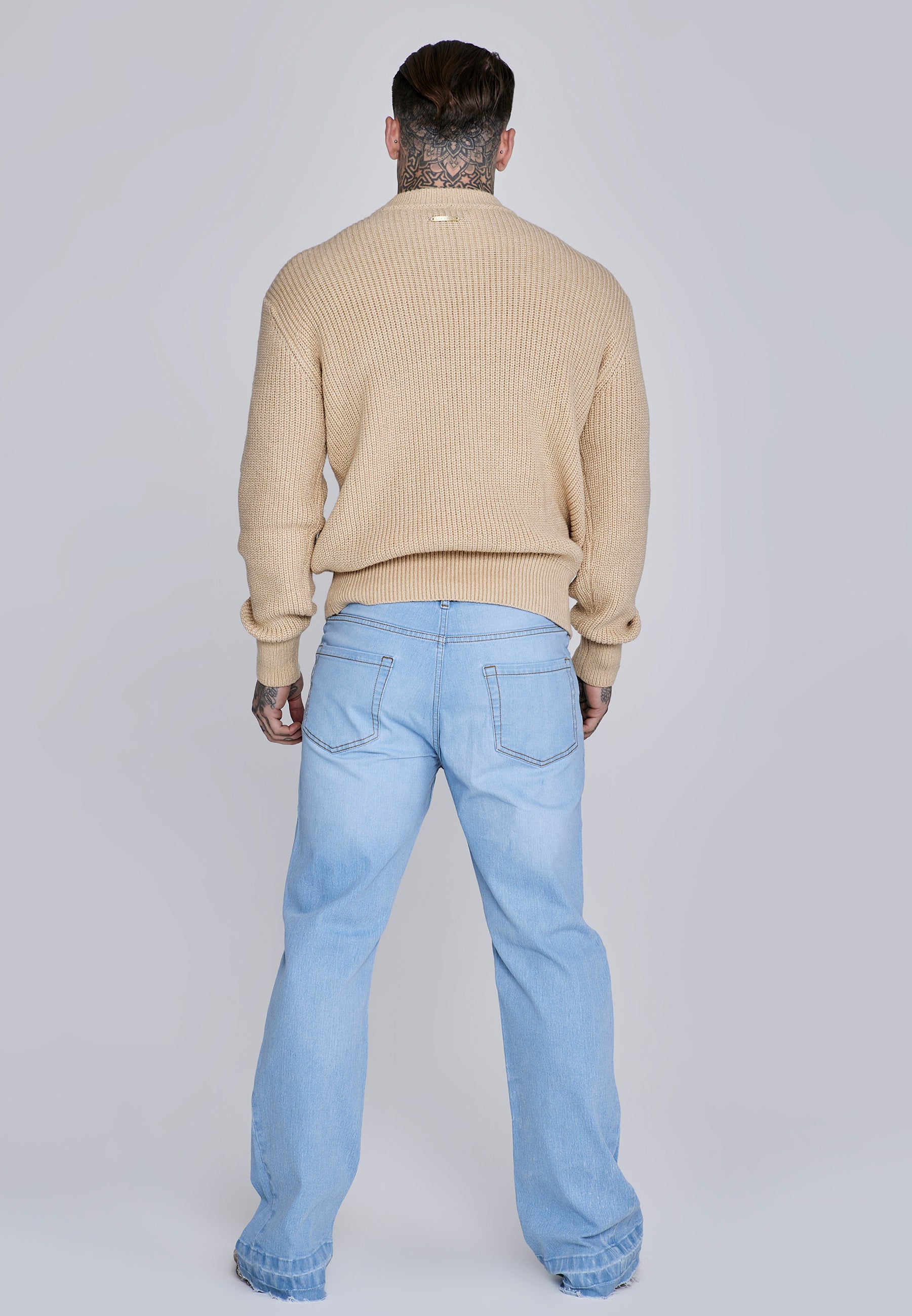 Knitted Sweater in Ecru Sweater SikSilk