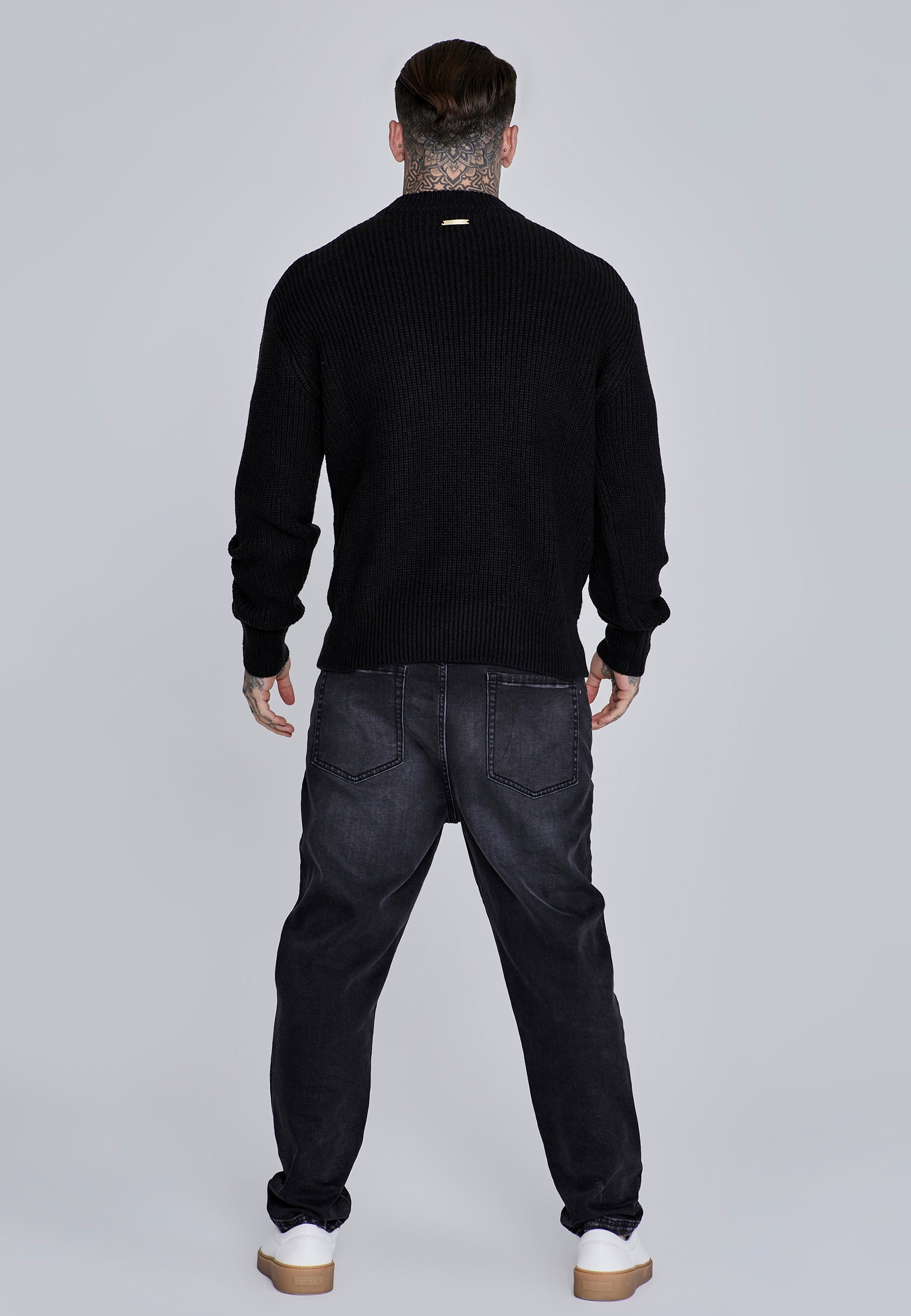 Knitted Sweater in Black Sweater SikSilk