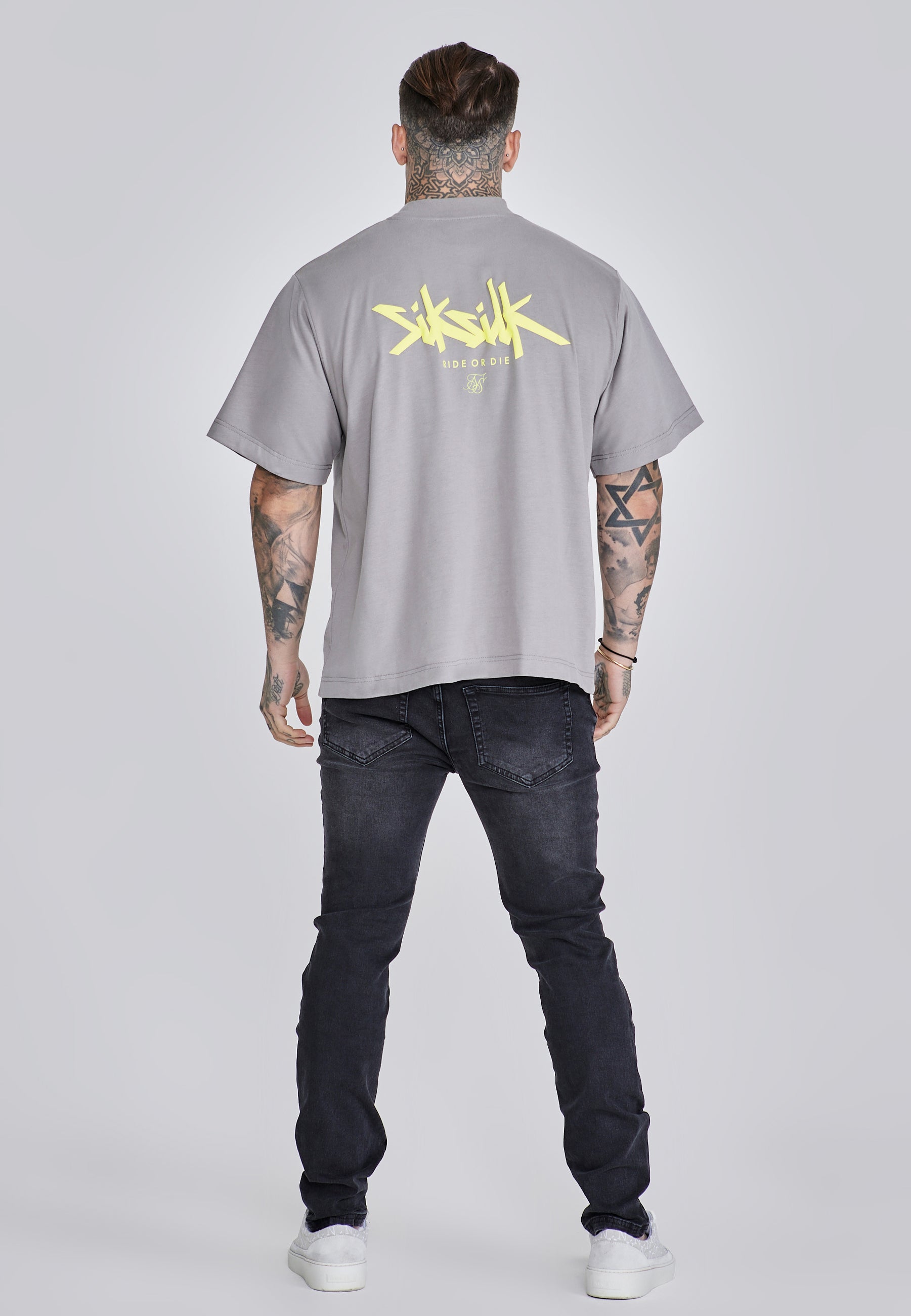 Oversized T-Shirt in Grey, Neon Yellow T-Shirts SikSilk