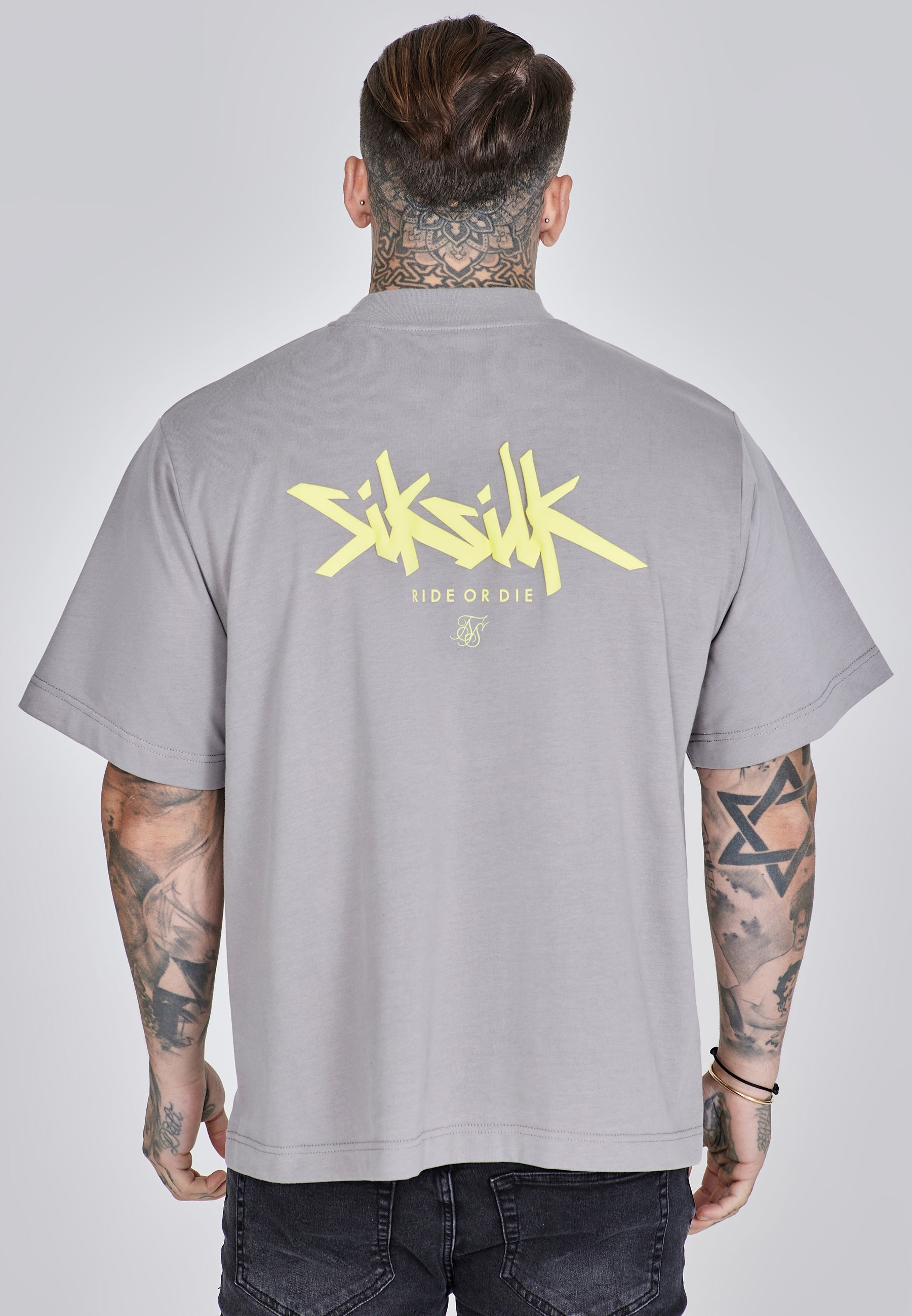 Oversized T-Shirt in Grey, Neon Yellow T-Shirts SikSilk