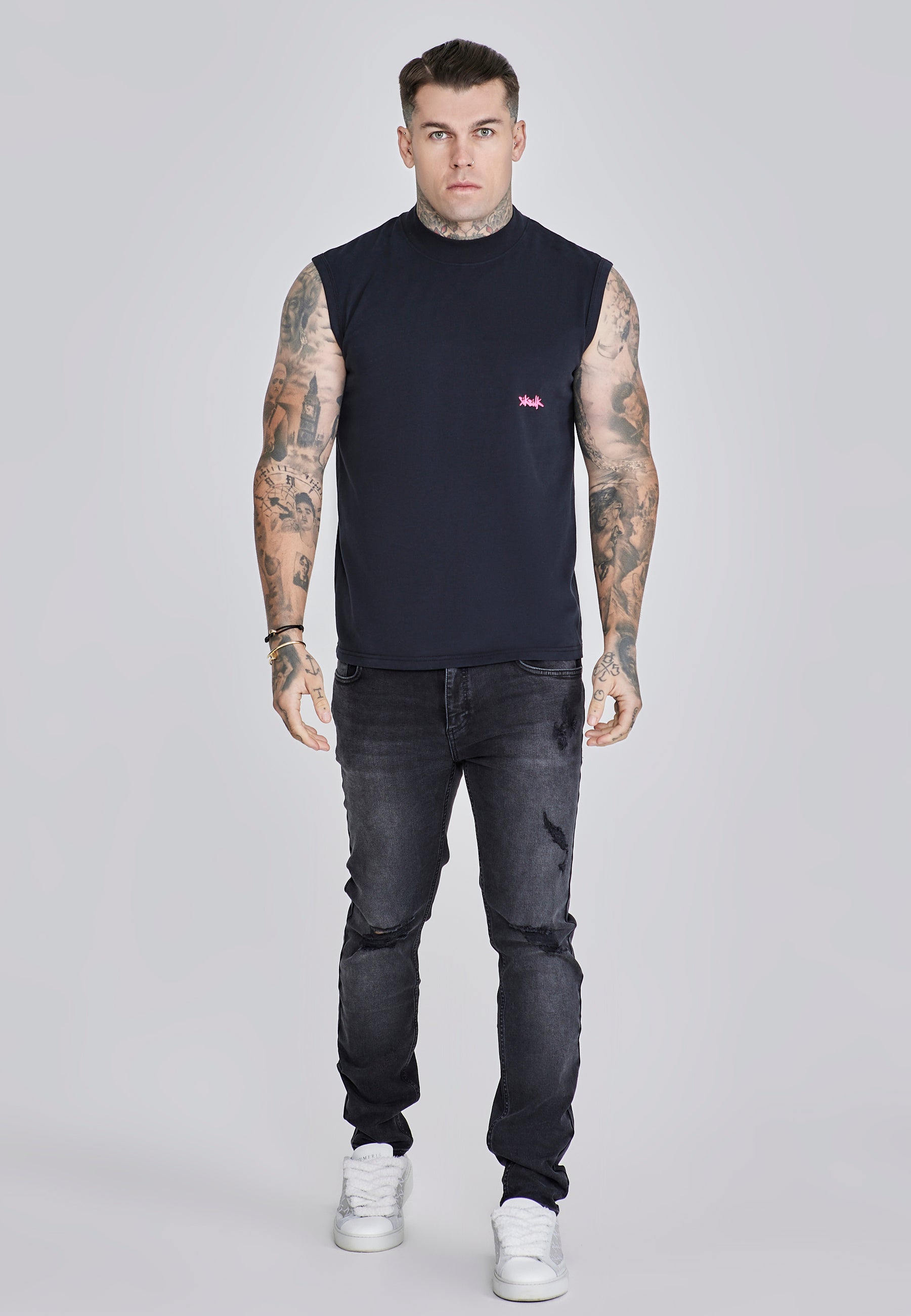 Active Vest in Black, Pink T-Shirts SikSilk