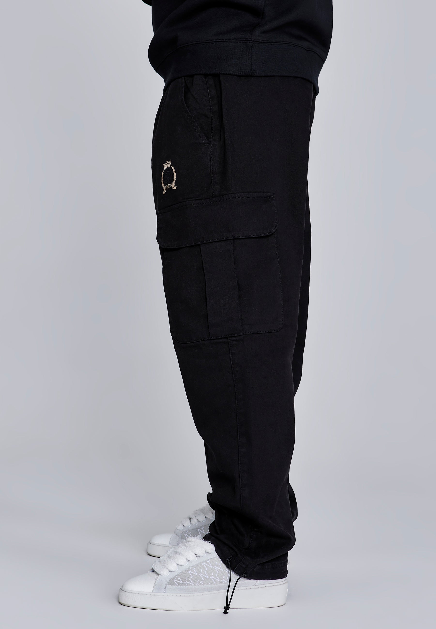 Loose Fit Cargos in Black Pants SikSilk