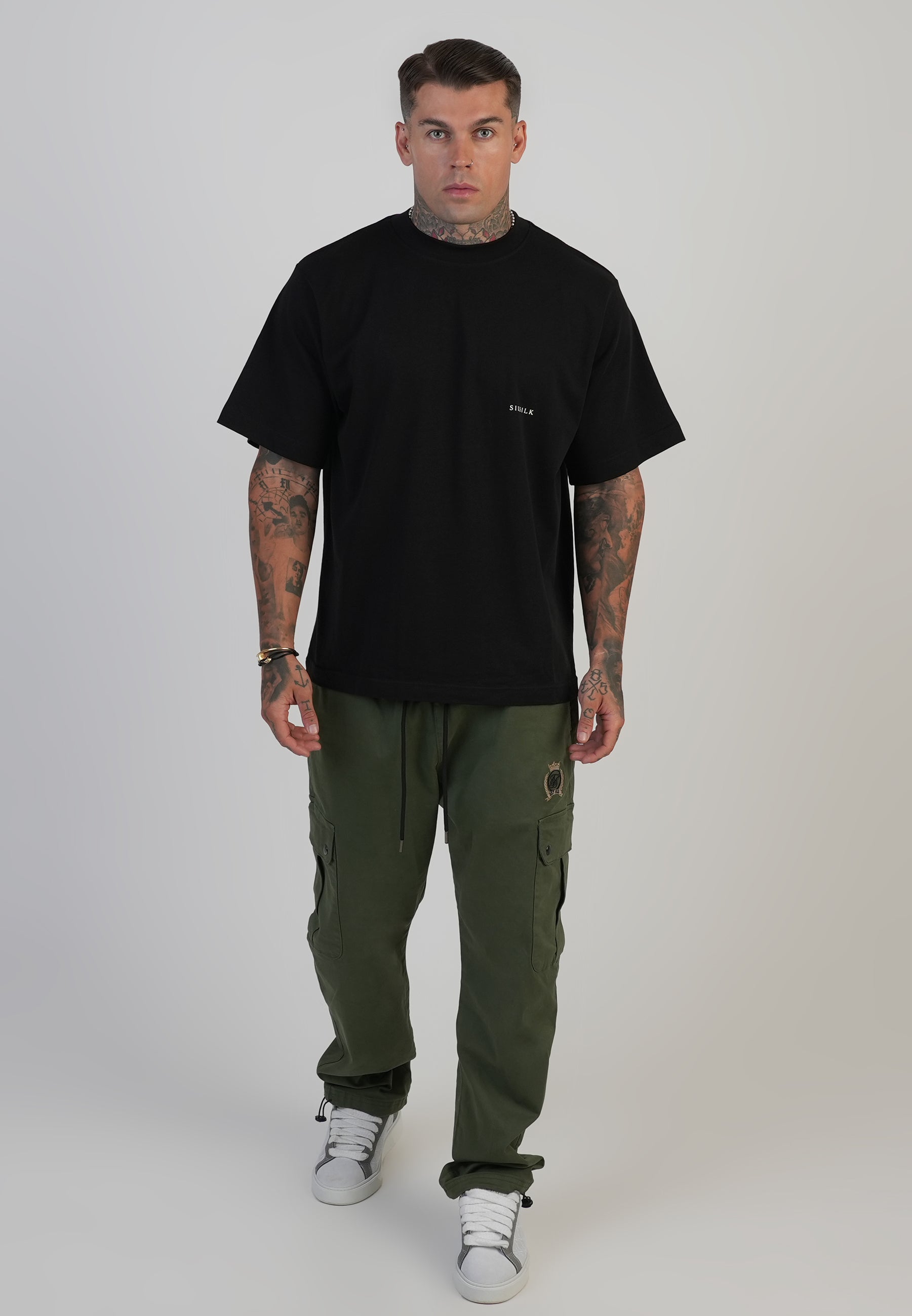 Loose Fit Cargos in Khaki Green Pants SikSilk
