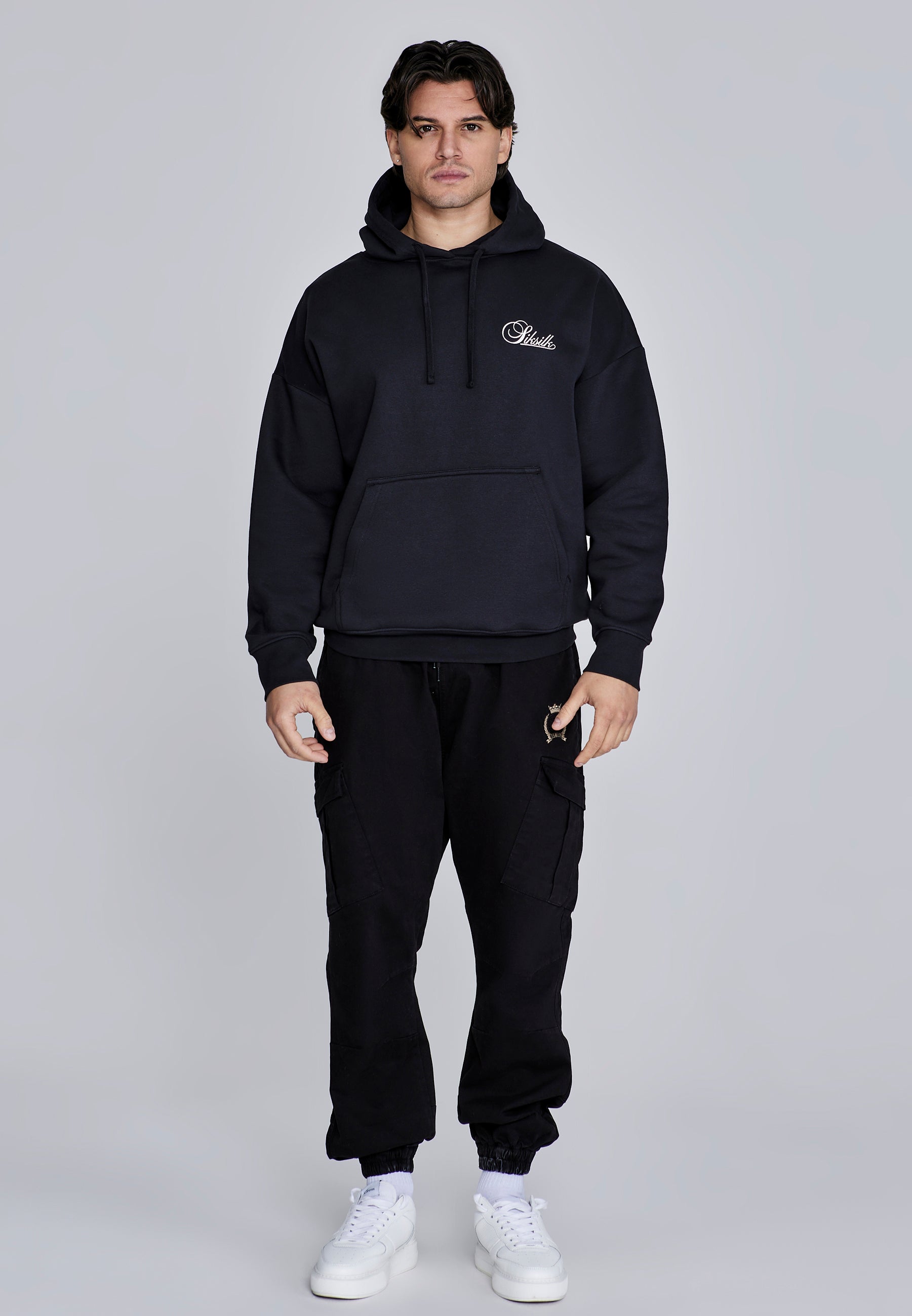 Slim Fit Cargos in Black Pants SikSilk