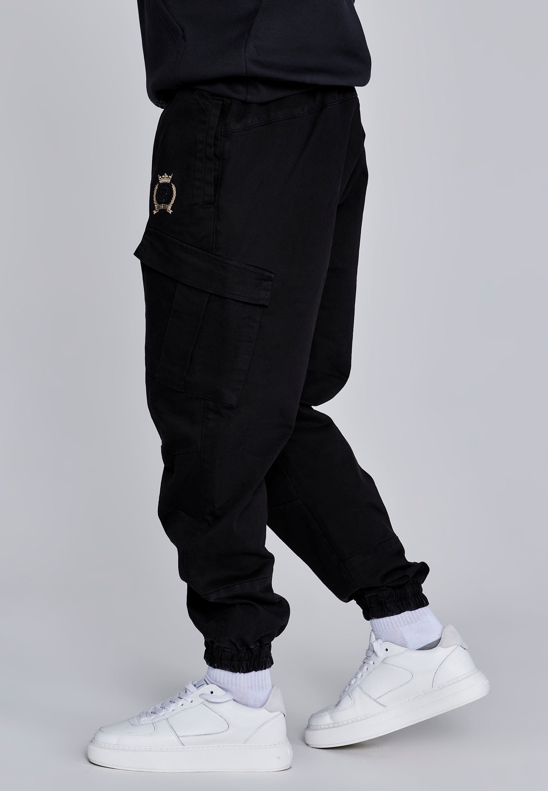 Slim Fit Cargos in Black Pants SikSilk