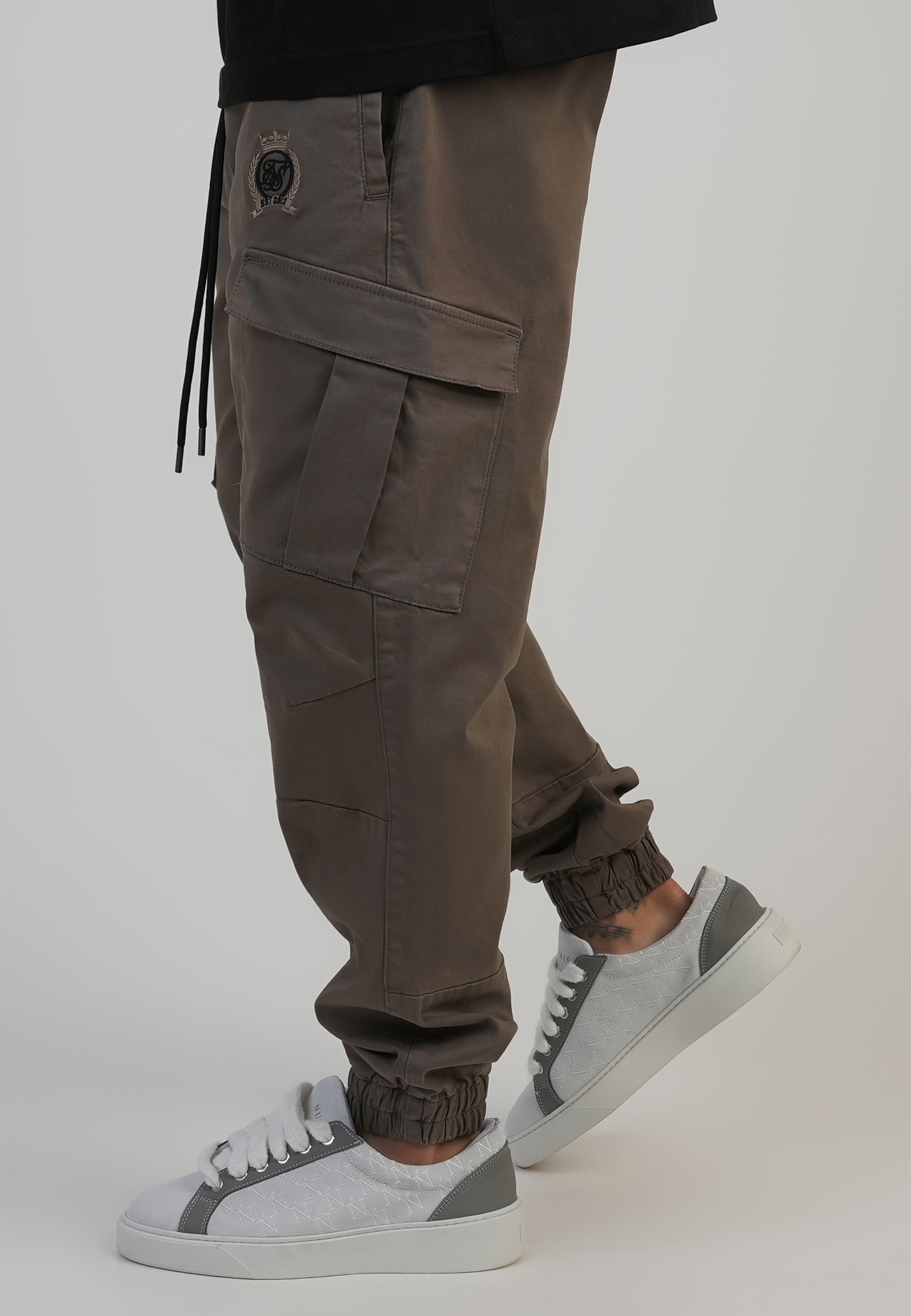 Slim Fit Cargos in Brown Pants SikSilk
