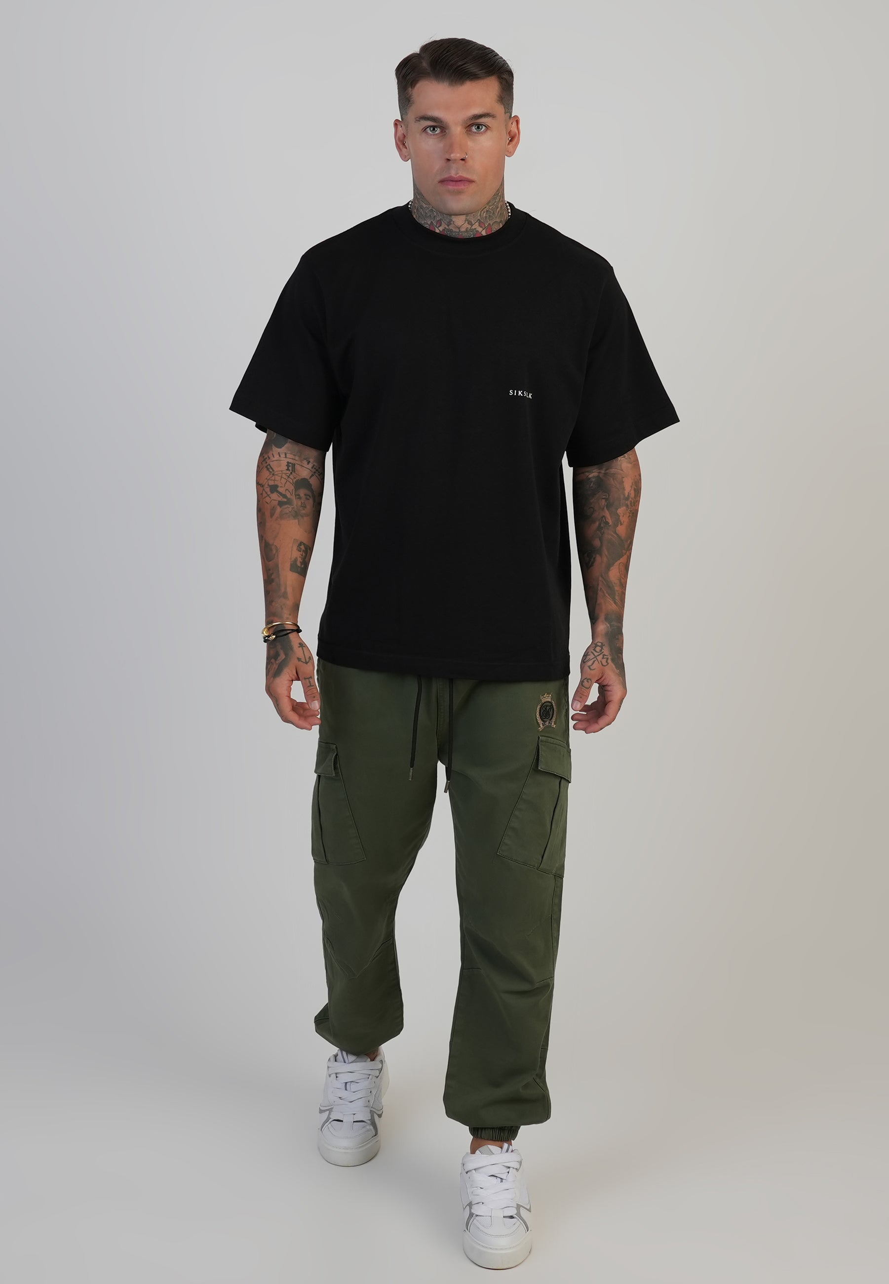 Slim Fit Cargos in Khaki Green Pants SikSilk
