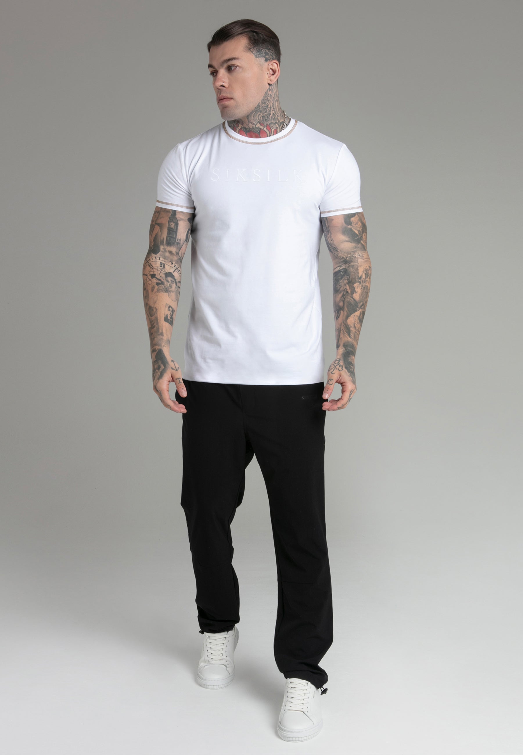 Muscle Fit T-Shirt in White T-Shirts SikSilk