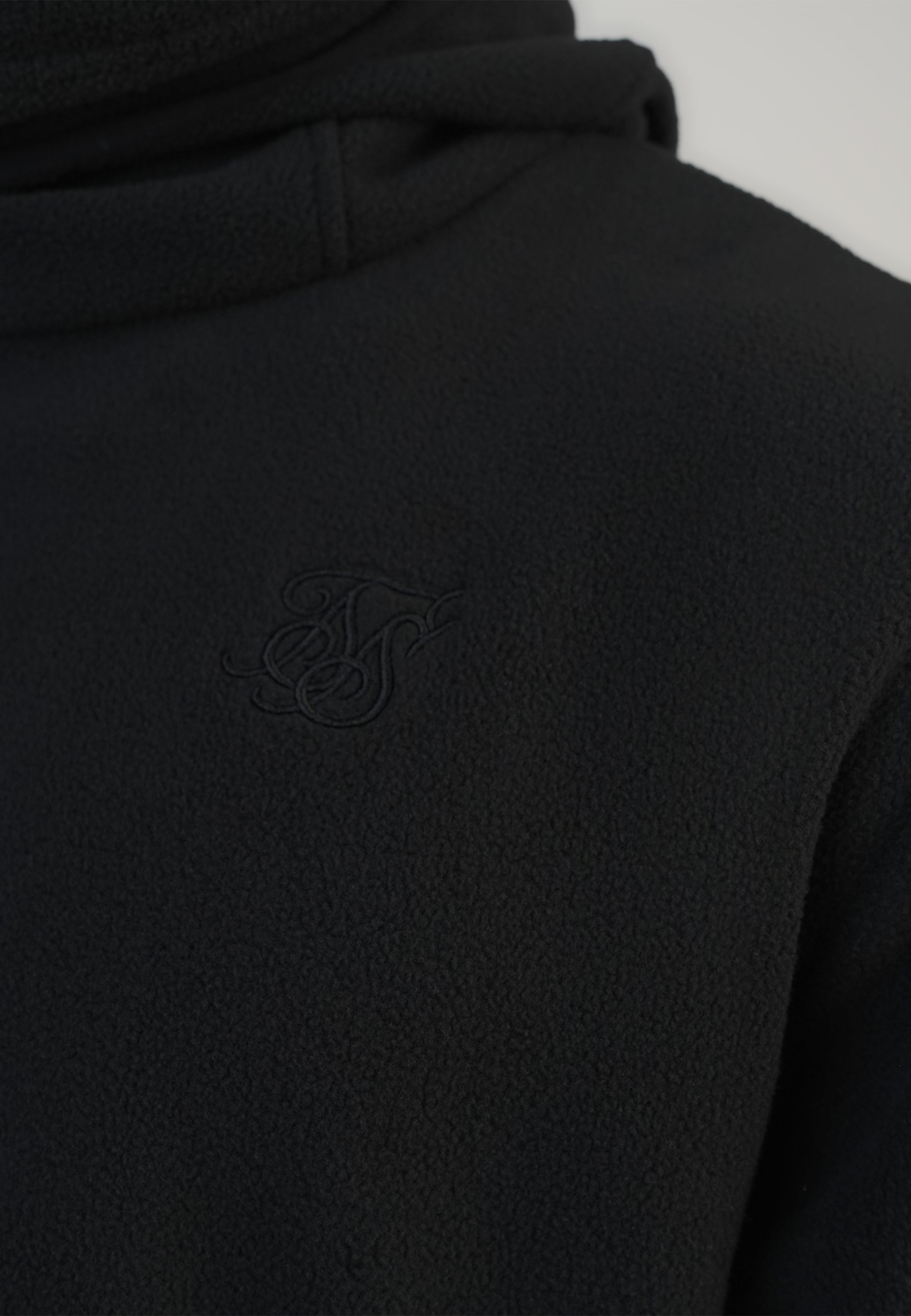 Polar Fleece Hoodie in Black Hoodie SikSilk