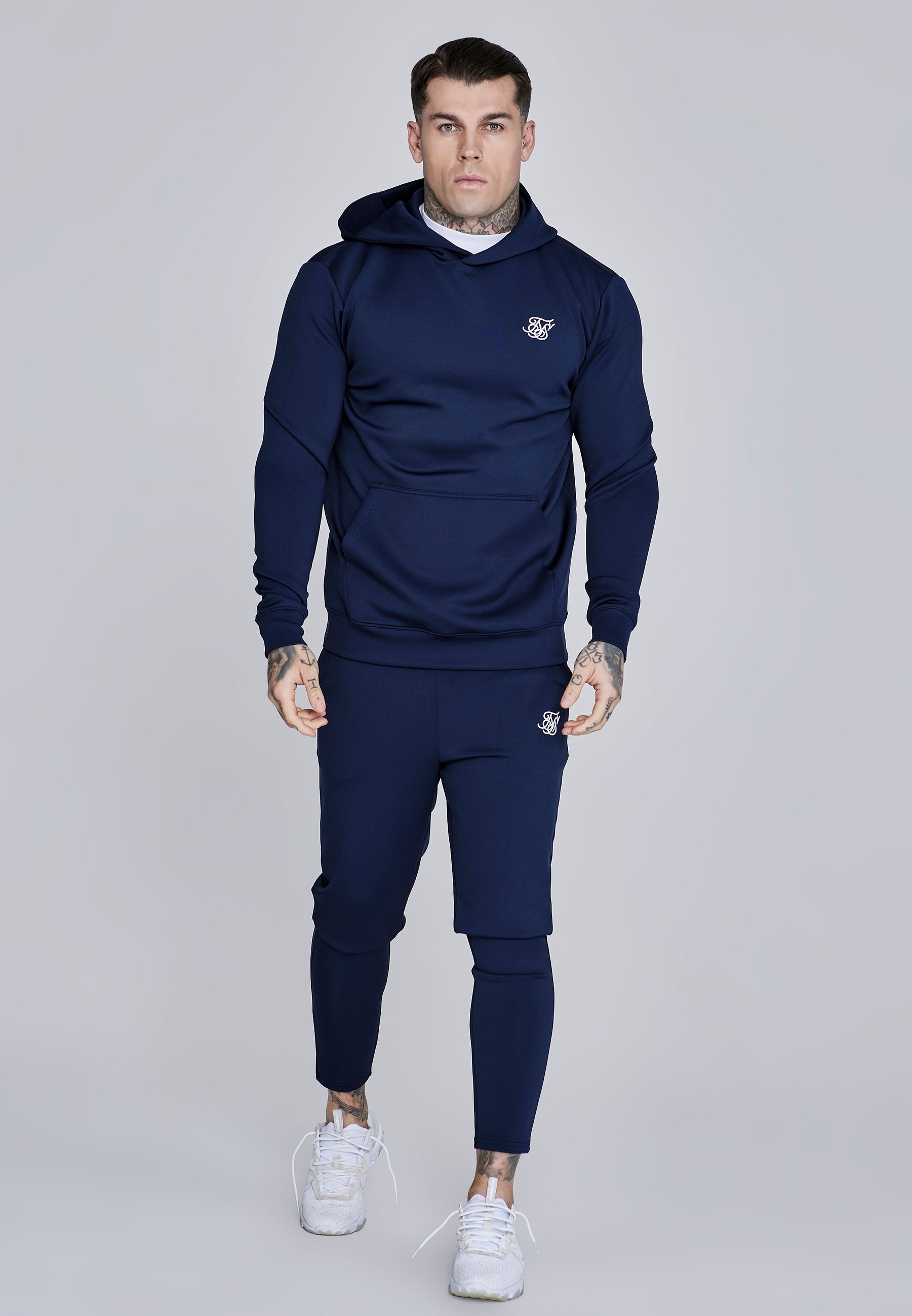 Essentials Poly Hoodie in Navy Hoodie SikSilk