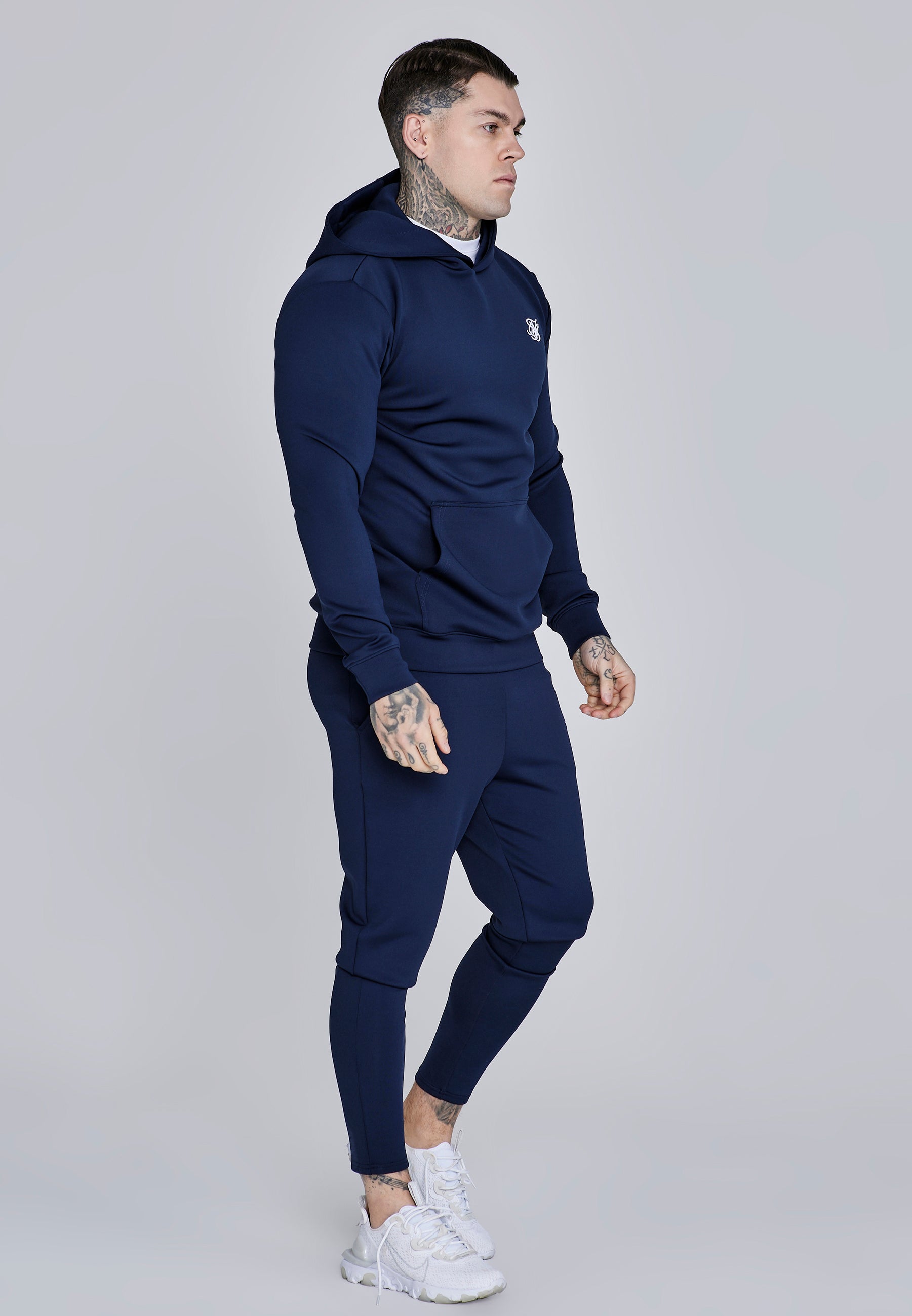 Essentials Poly Hoodie in Navy Hoodie SikSilk