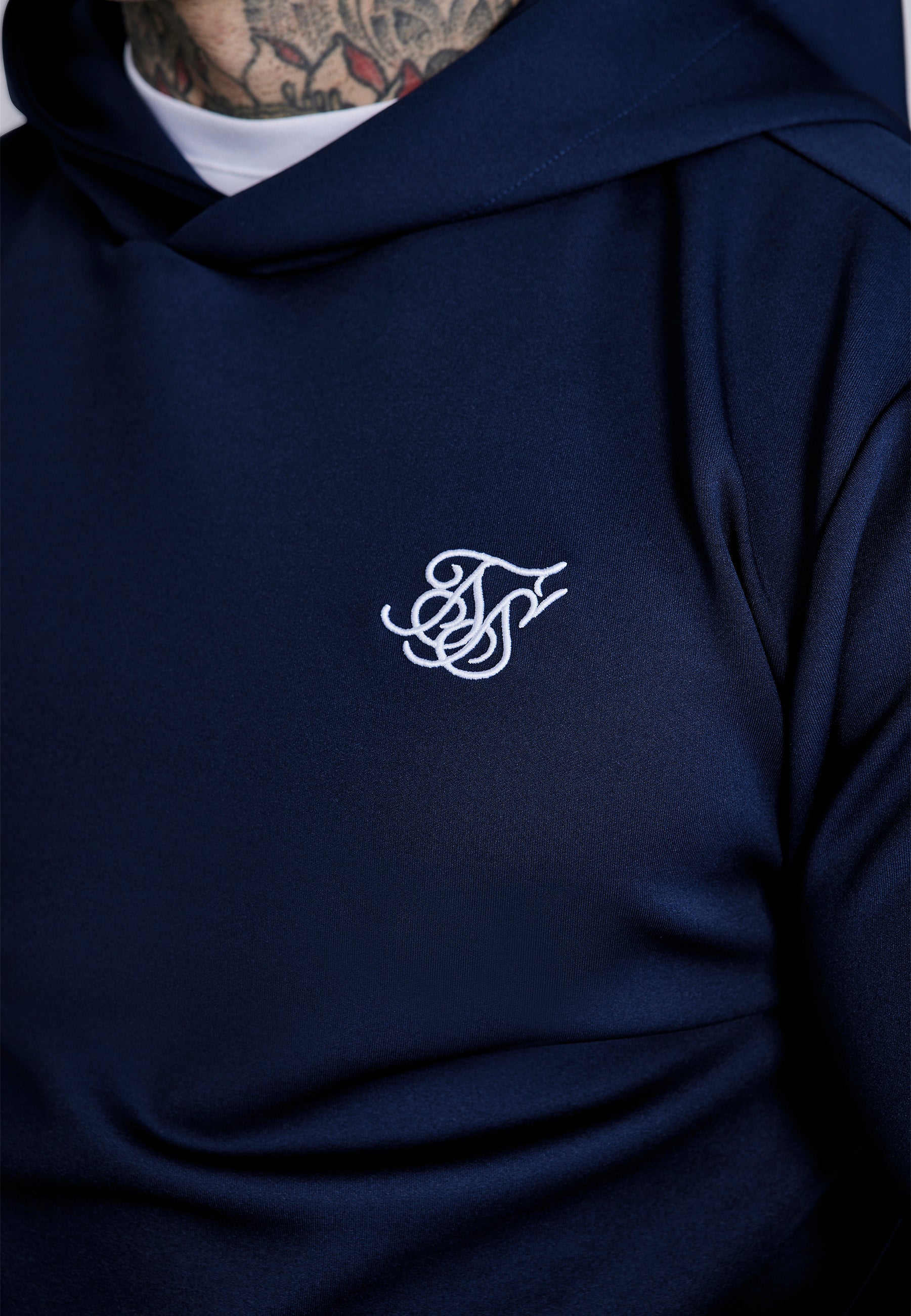 Essentials Poly Hoodie in Navy Hoodie SikSilk