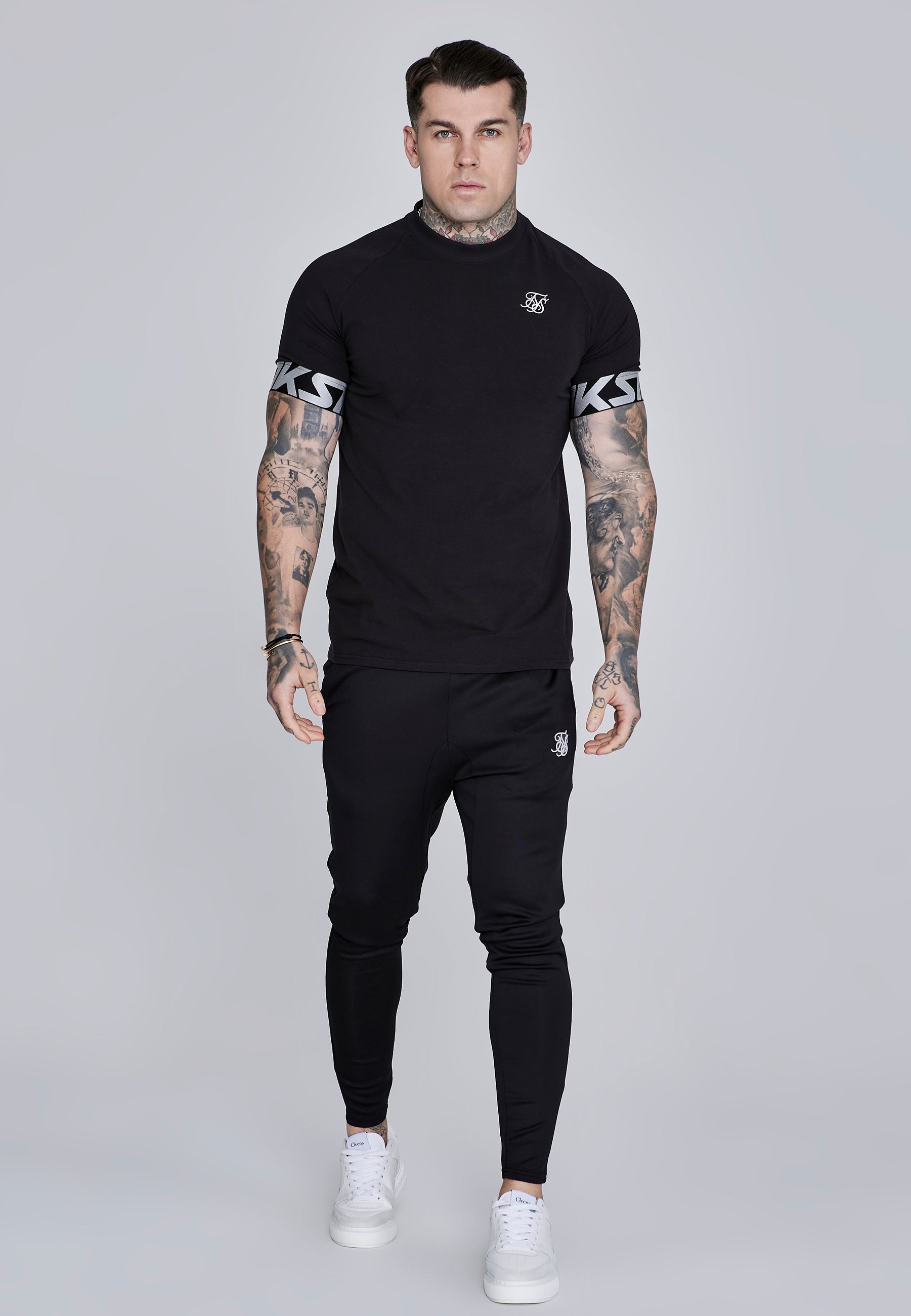Essentials Poly Joggers in Black Pants SikSilk