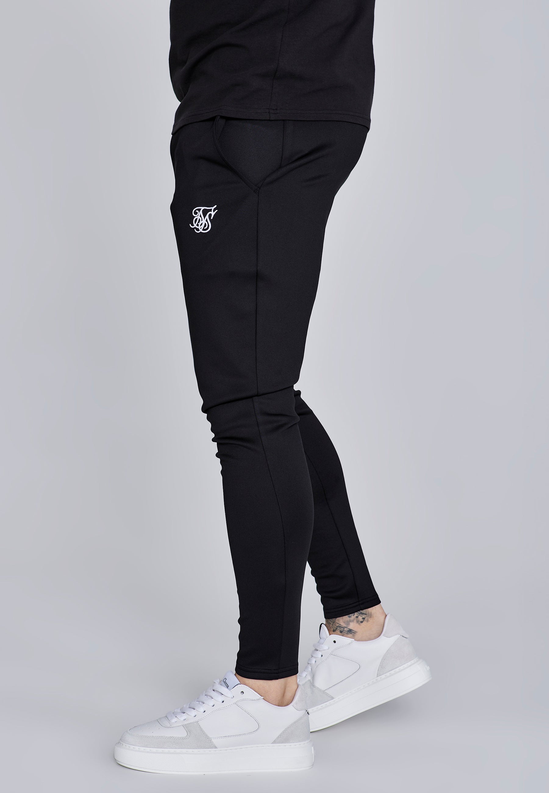 Essentials Poly Joggers in Black Pants SikSilk