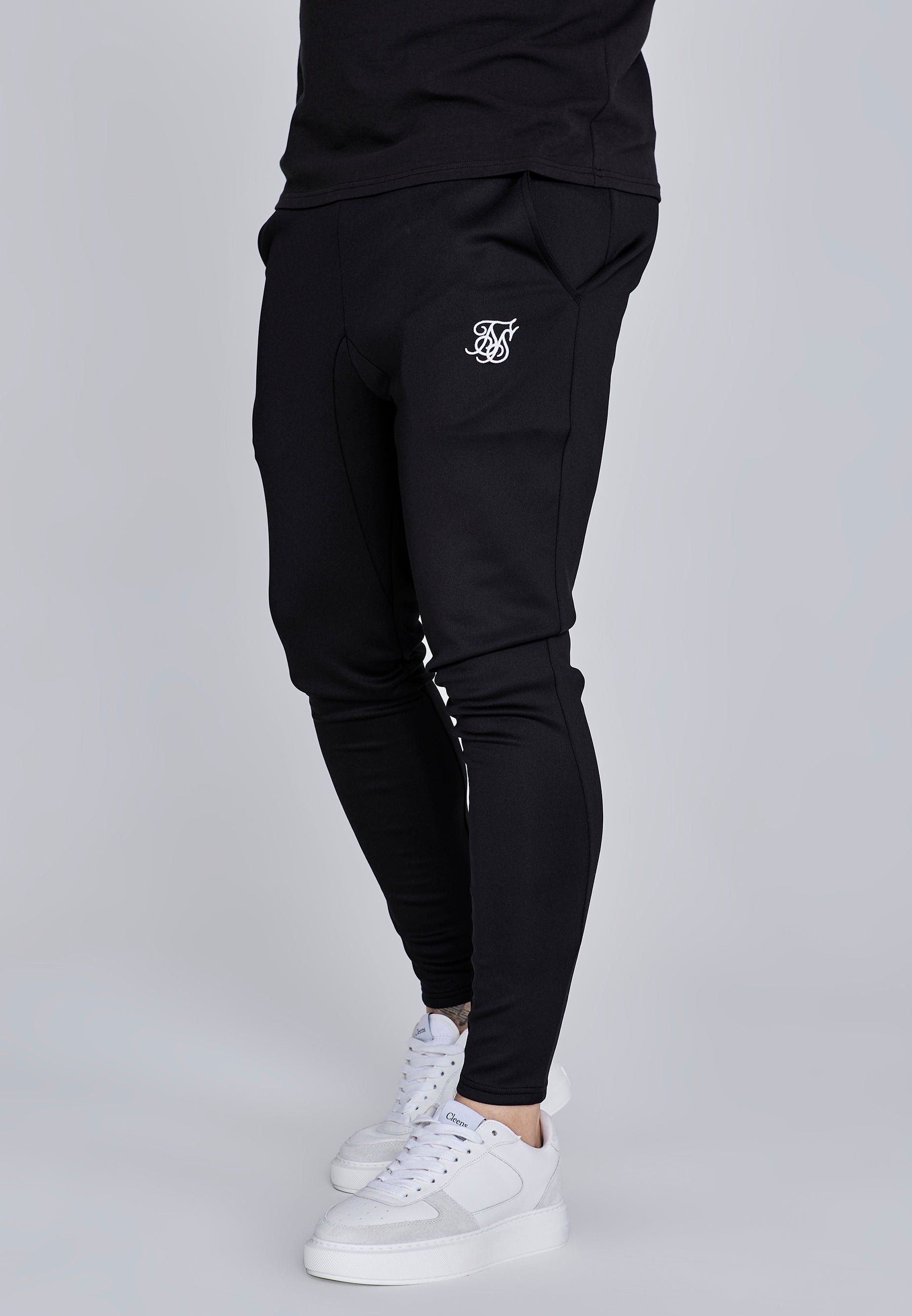 Essentials Poly Joggers in Black Pants SikSilk