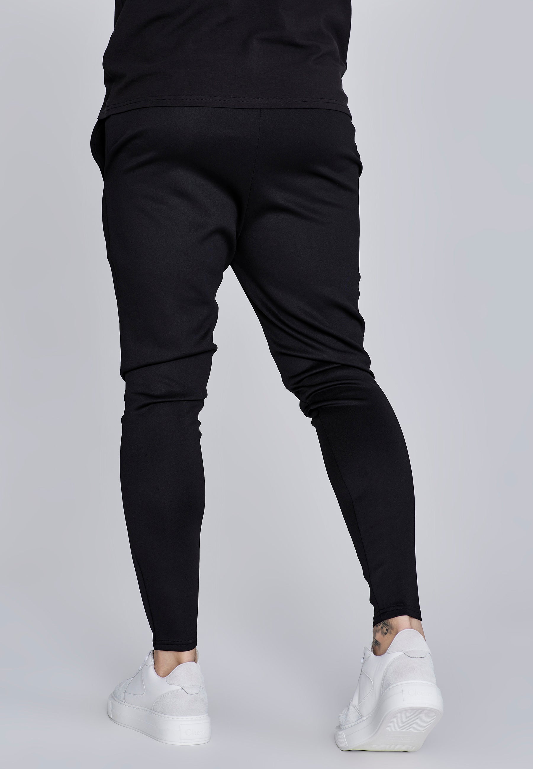 Essentials Poly Joggers in Black Pants SikSilk