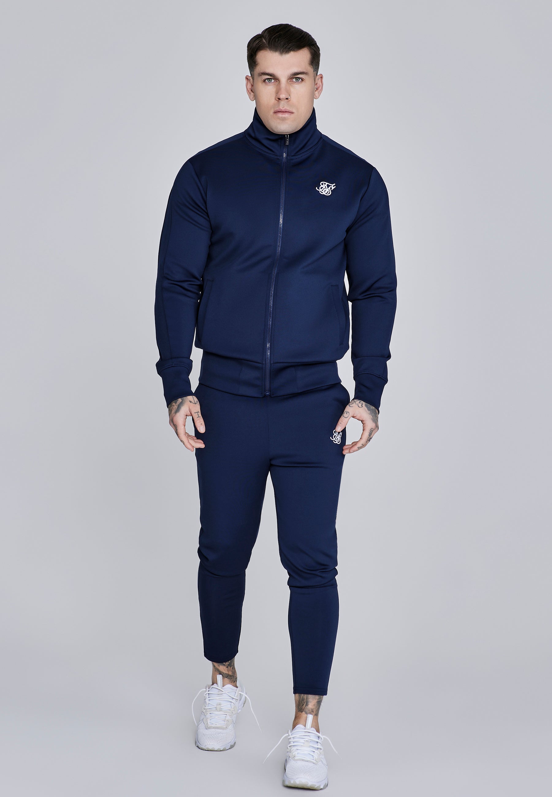 Essentials Poly Joggers in Navy Pants SikSilk
