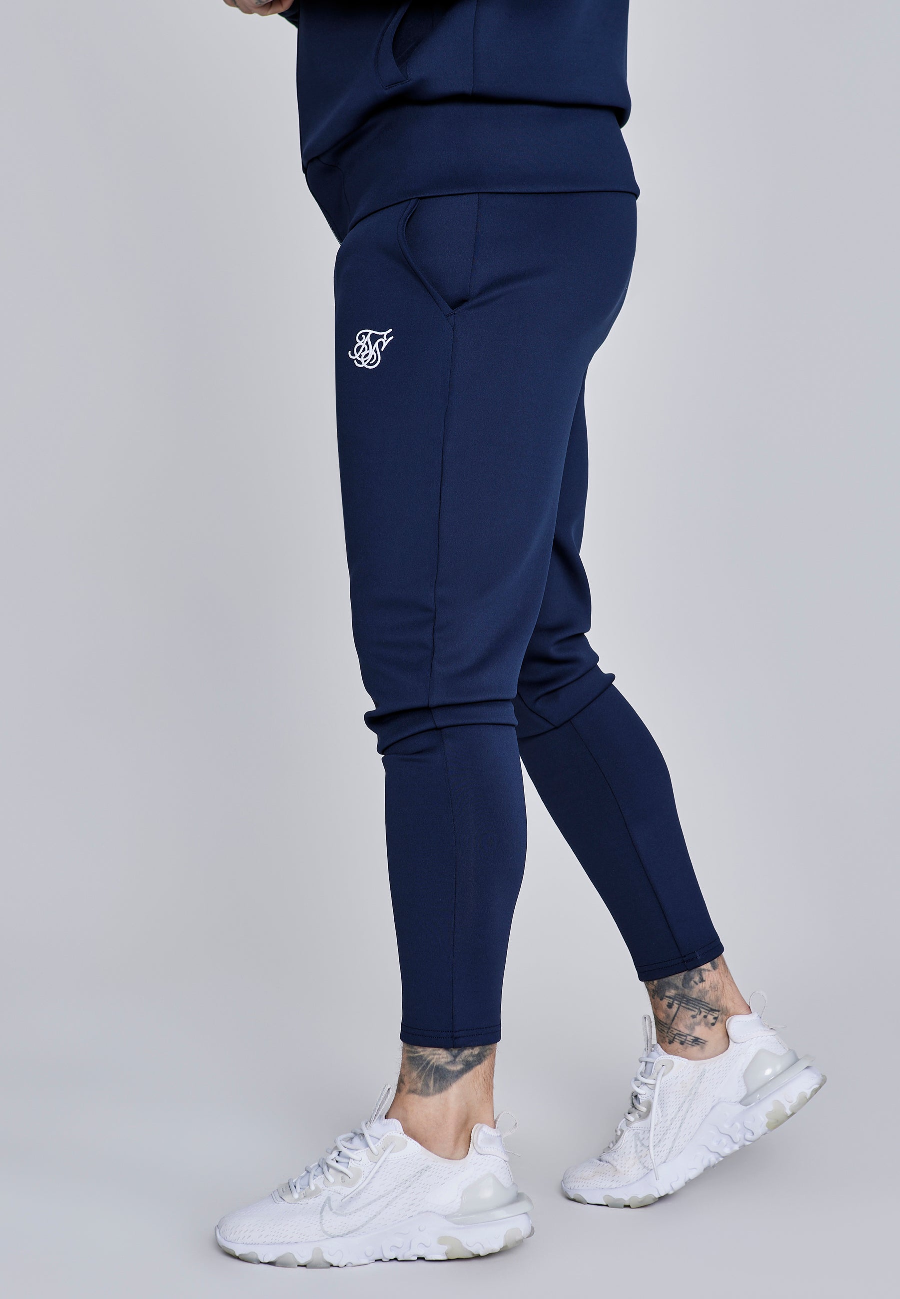 Essentials Poly Joggers in Navy Pants SikSilk