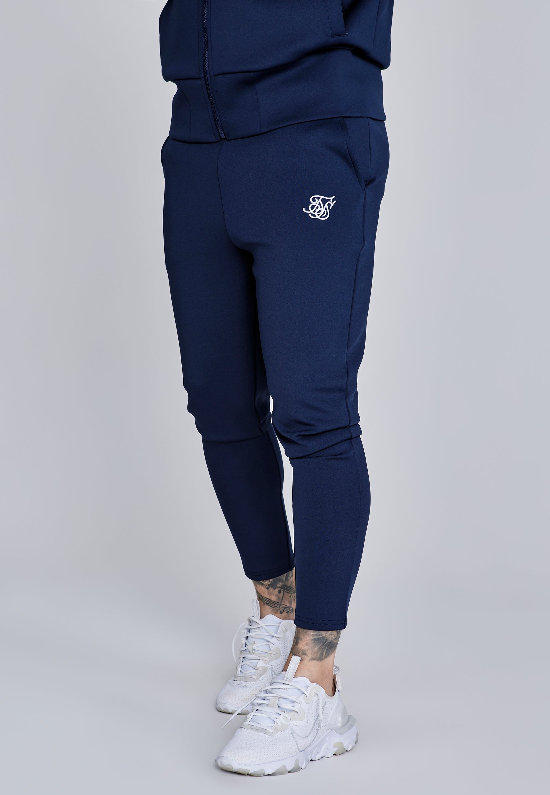 Essentials Poly Joggers in Navy Pants SikSilk