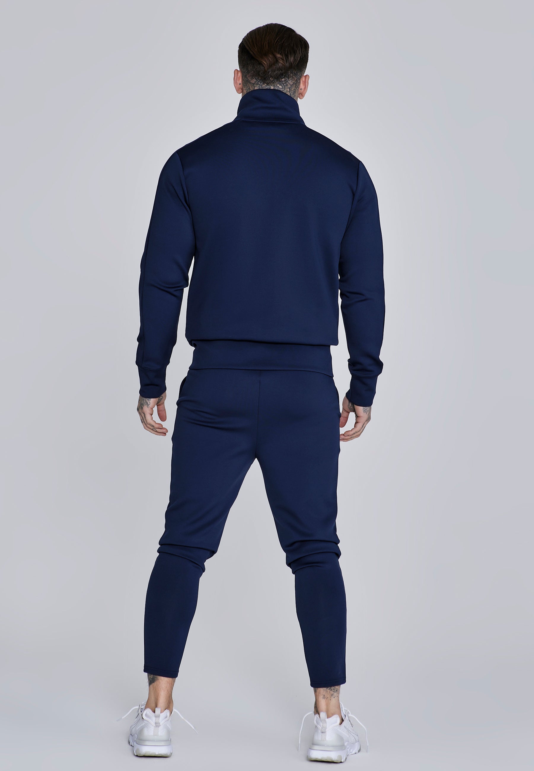 Essentials Poly Track Top in Navy Sweat Jackets SikSilk