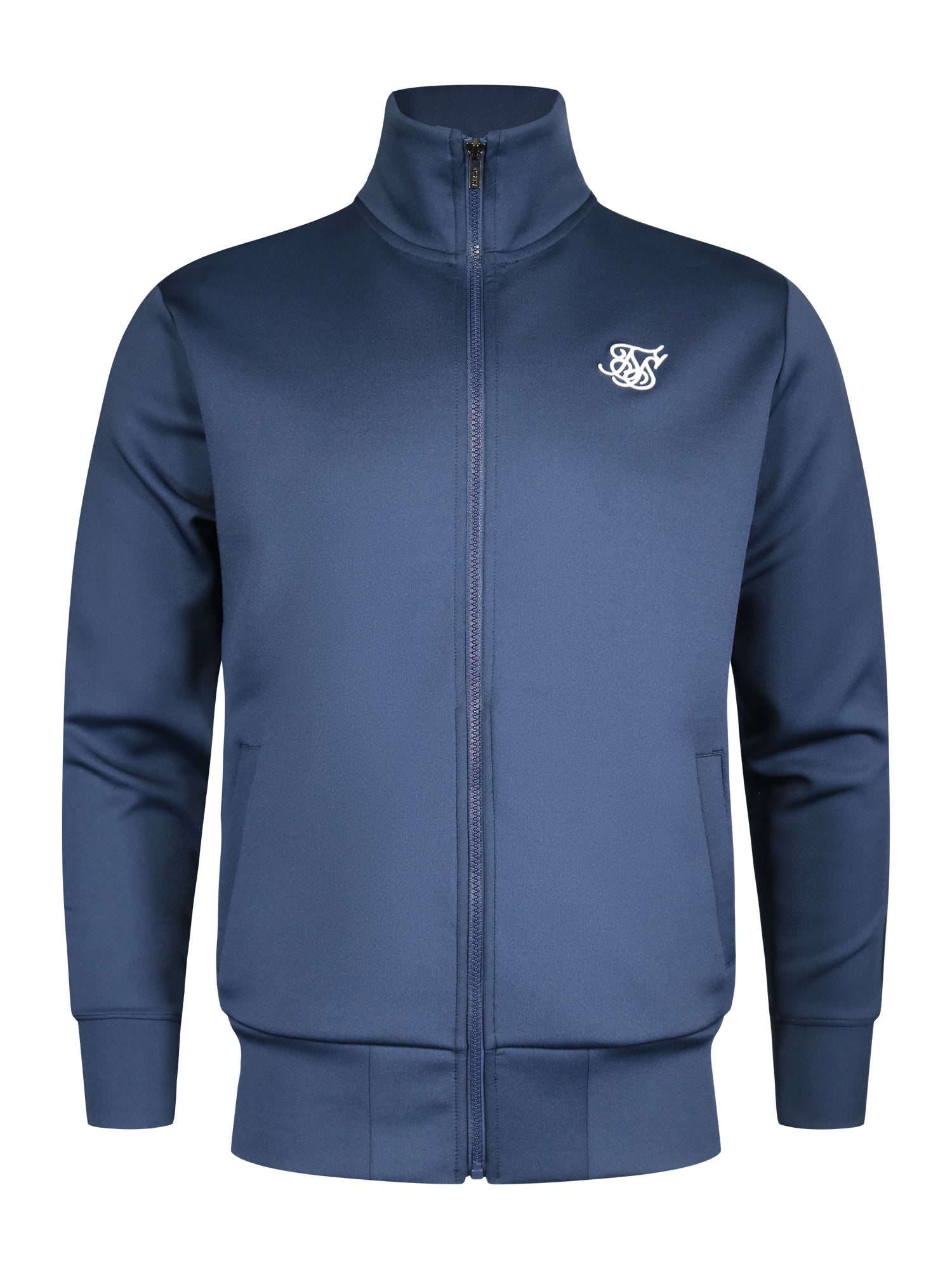 Essentials Poly Track Top in Navy Sweat Jackets SikSilk