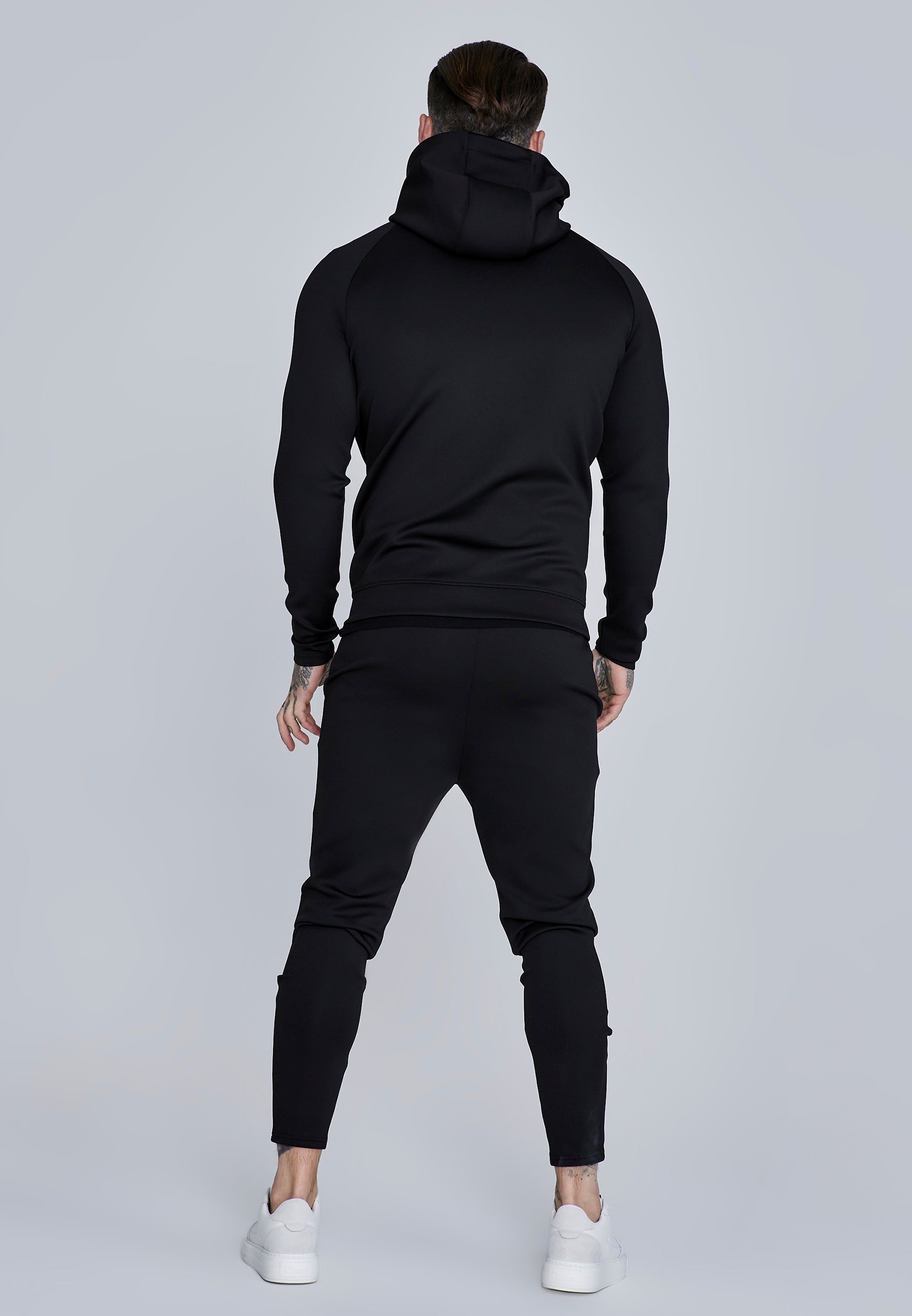 Essentials Poly FullZip Hoodie in Black Sweat Jackets SikSilk
