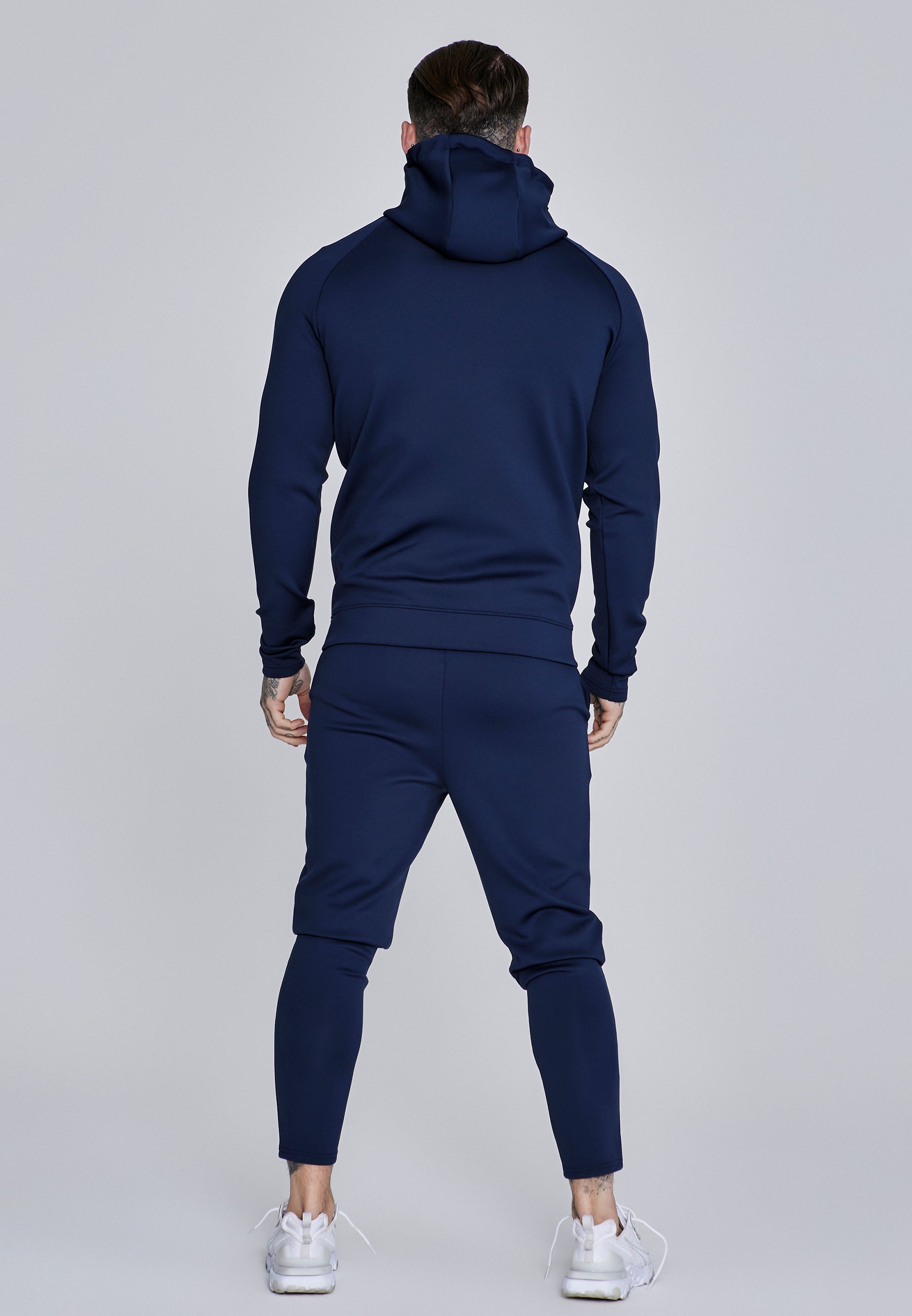 Essentials Poly FullZip Hoodie in Navy Sweatjackets SikSilk