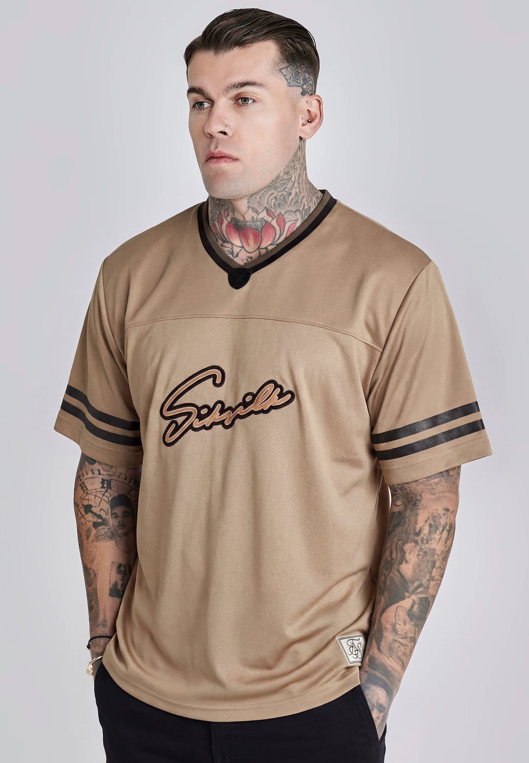 Football T-shirt in beige