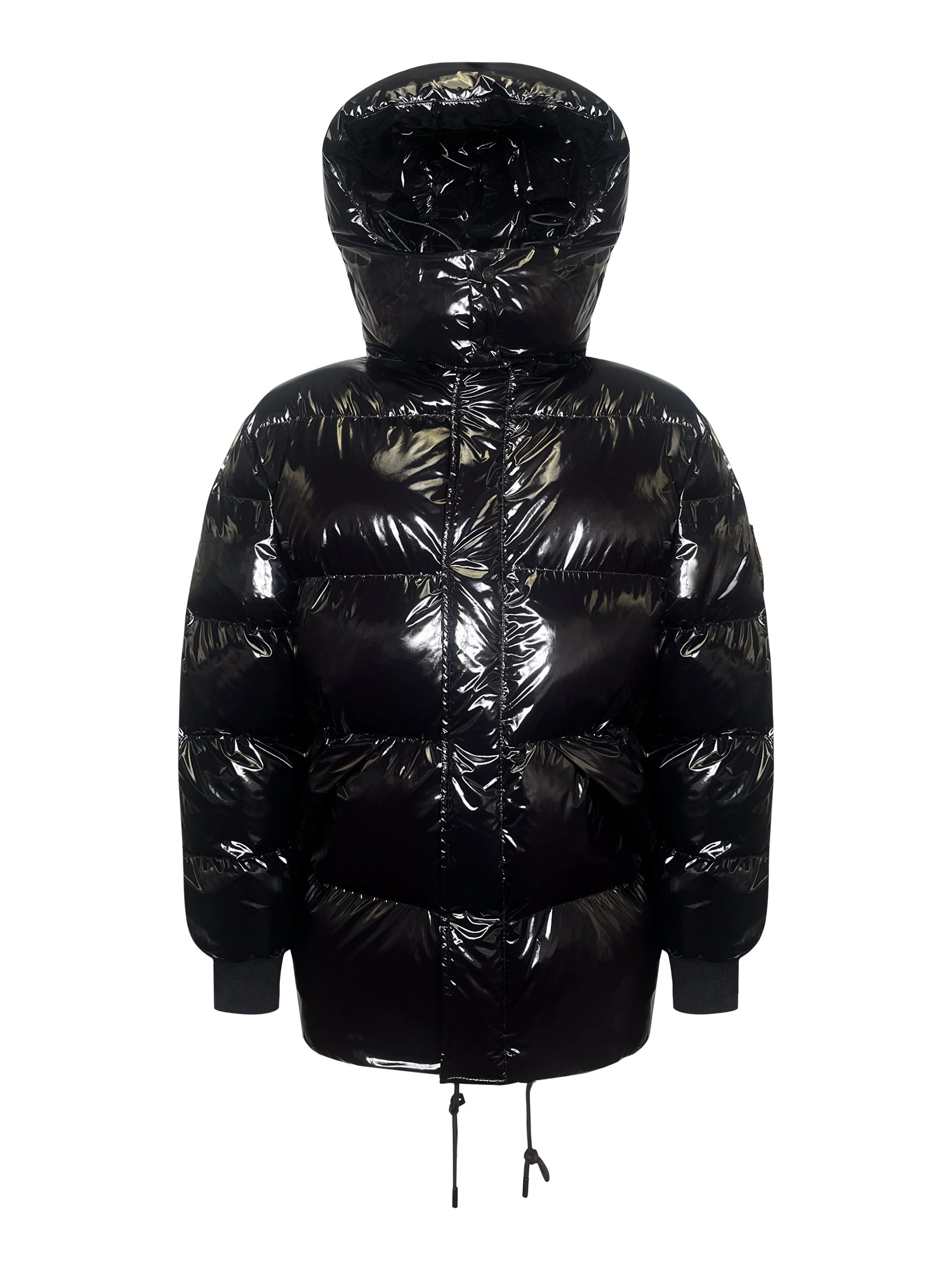High Shine Puffer Jacket in Black Jackets SikSilk