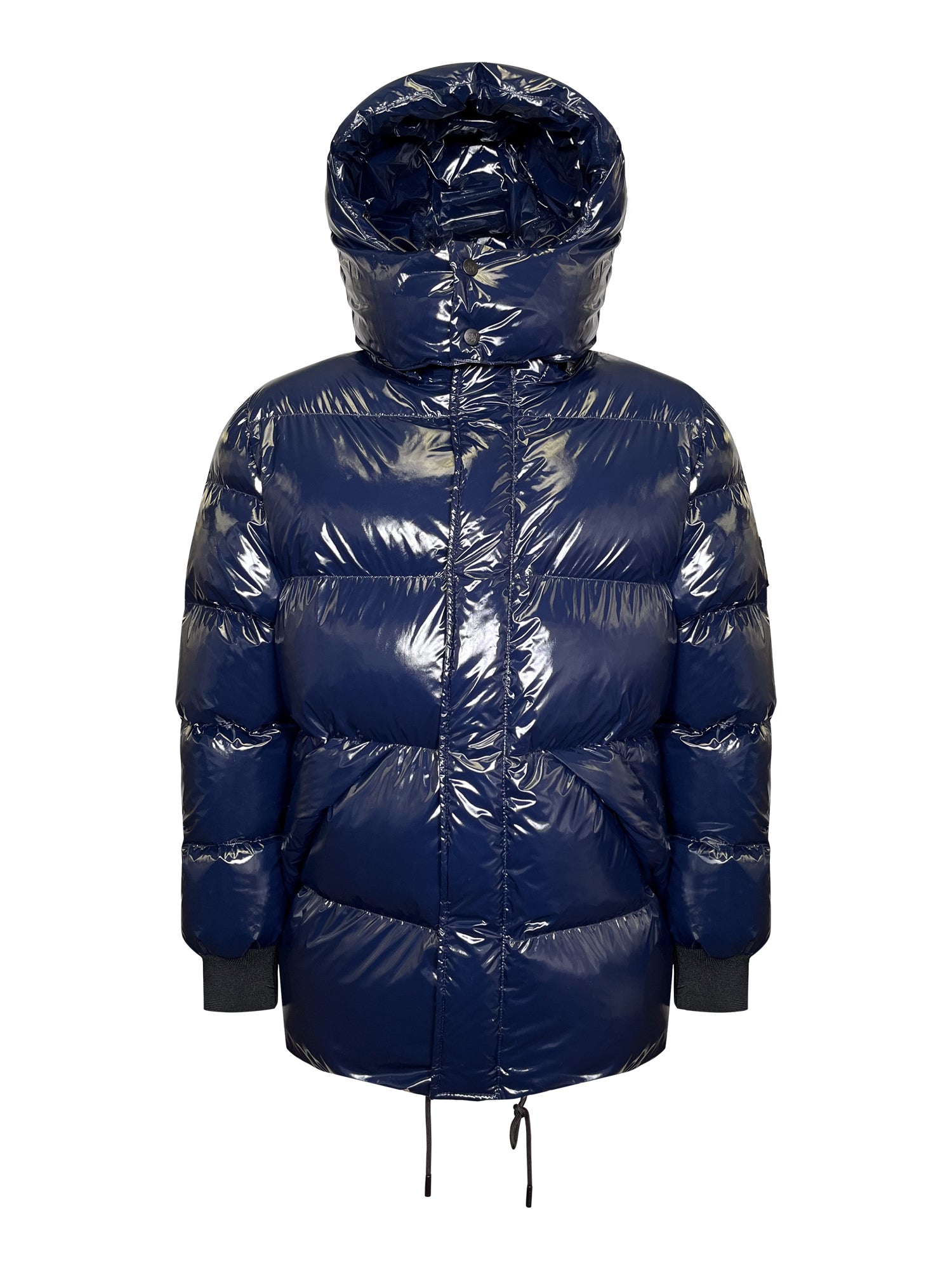 High Shine Puffer Jacket in Dark Navy Jackets SikSilk