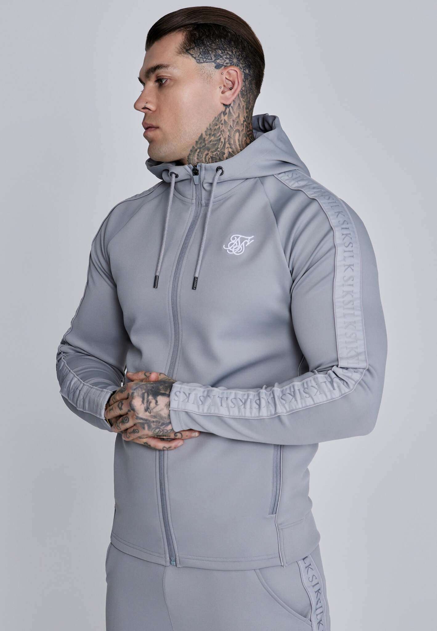 Hoodie And Joggers Set in Grey Sets SikSilk