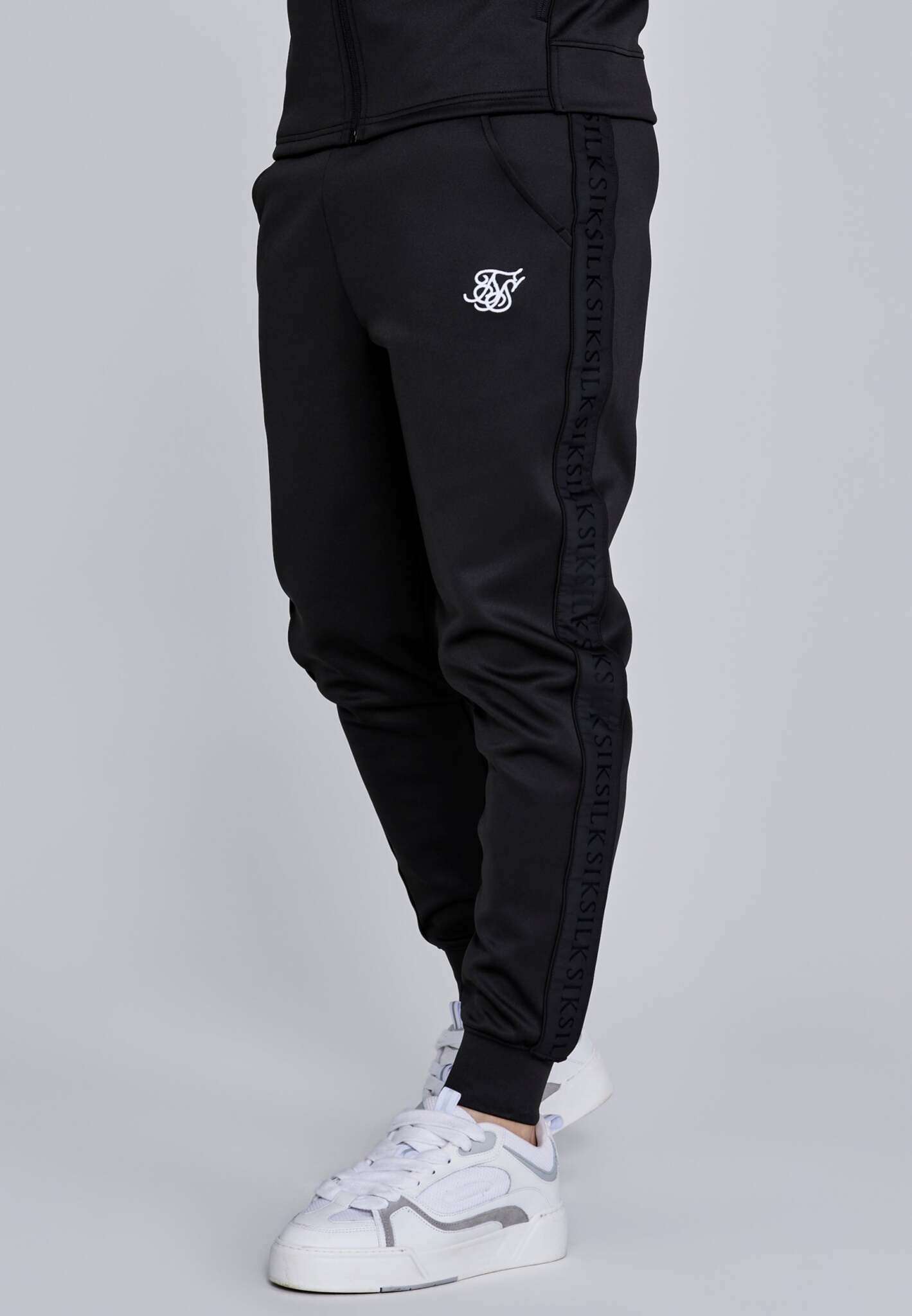 Hoodie And Joggers Set in Black Sets SikSilk