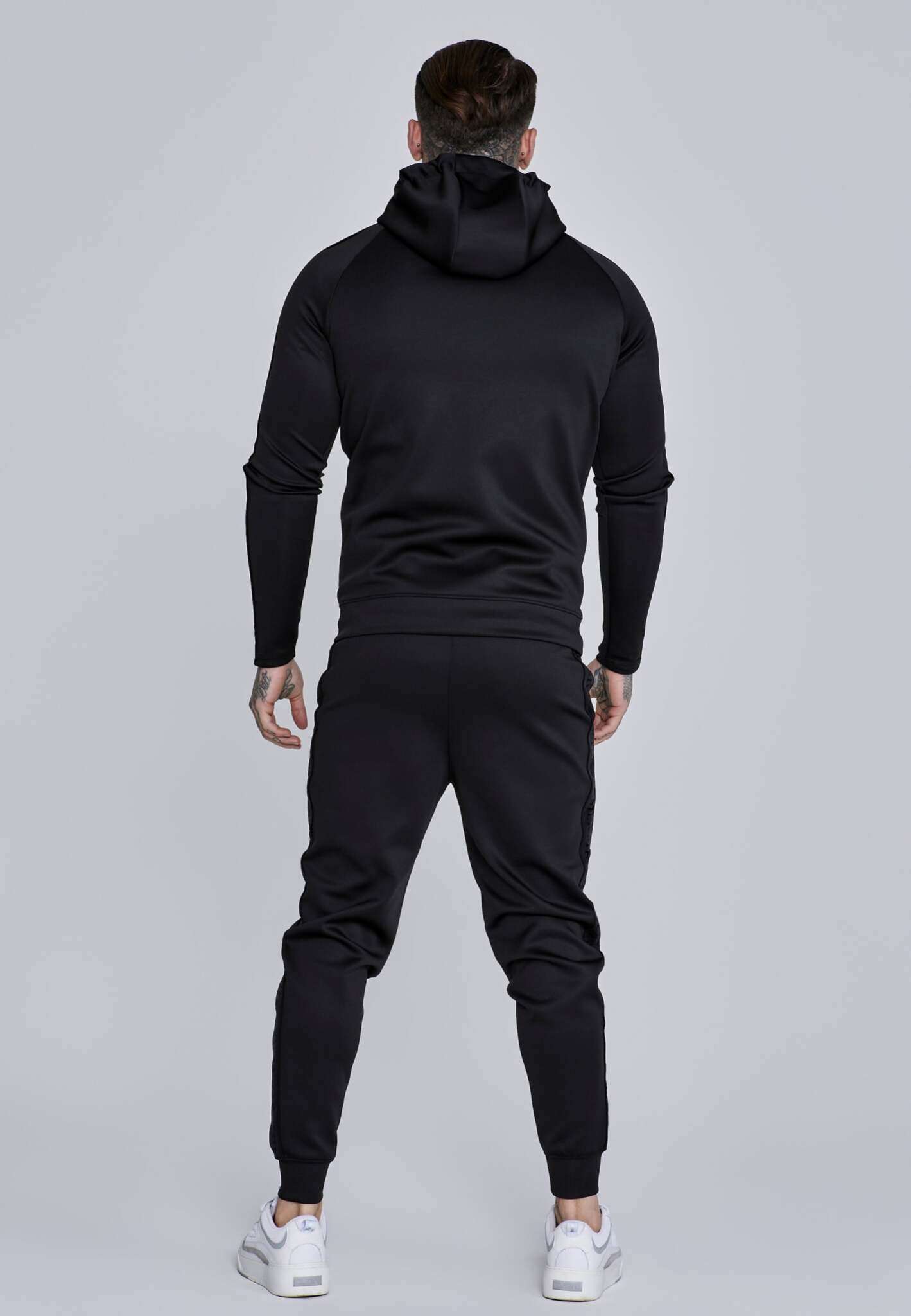 Hoodie And Joggers Set in Black Sets SikSilk
