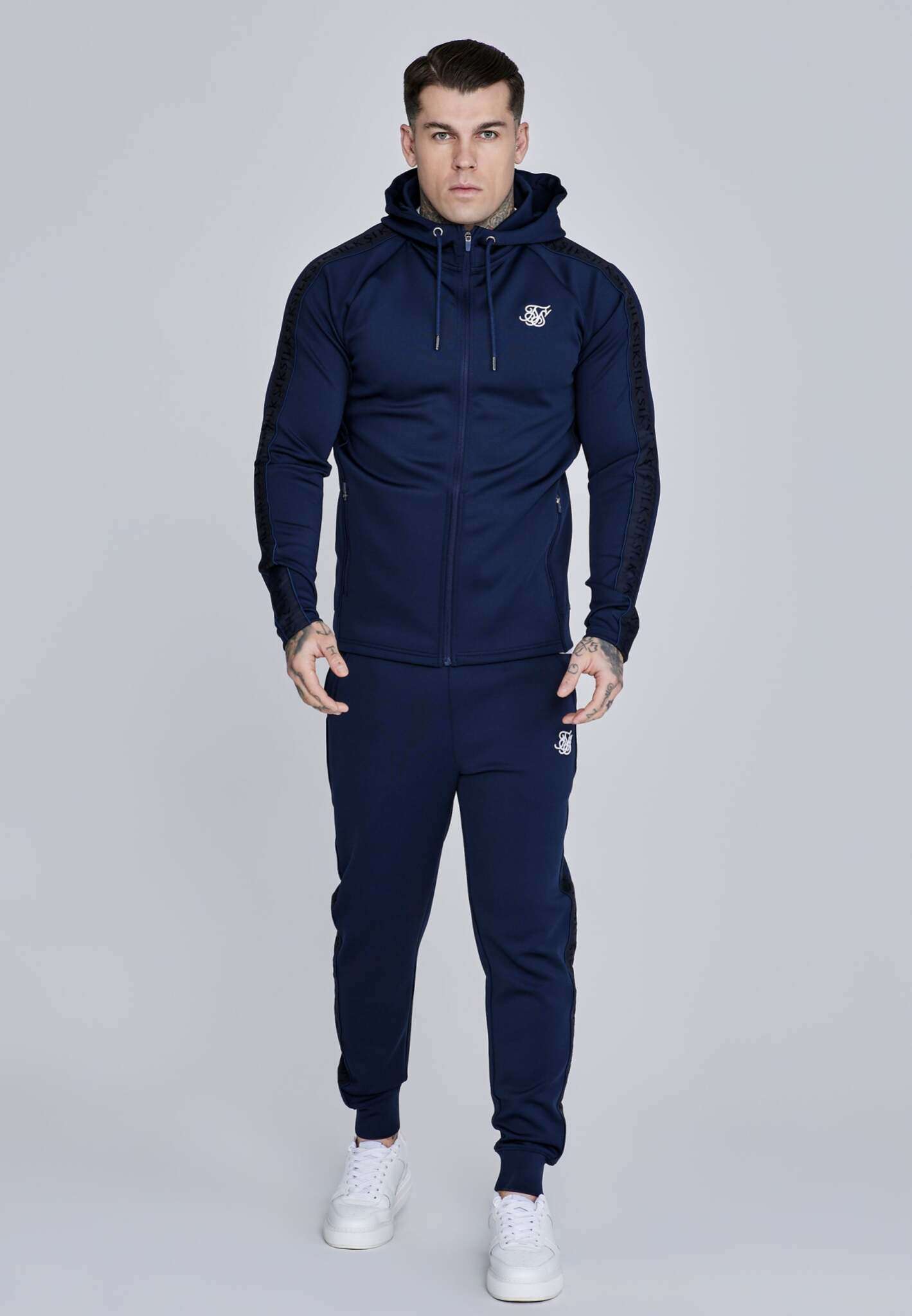 Hoodie And Joggers Set in Navy Sets SikSilk