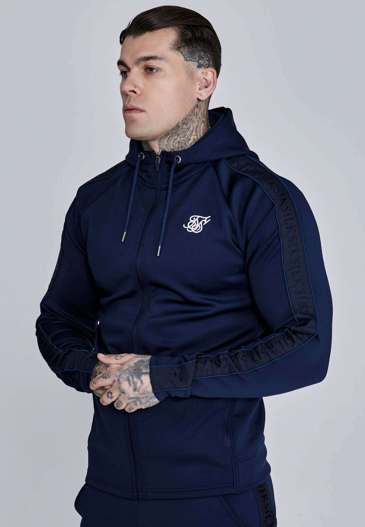 Hoodie And Joggers Set in Navy Sets SikSilk