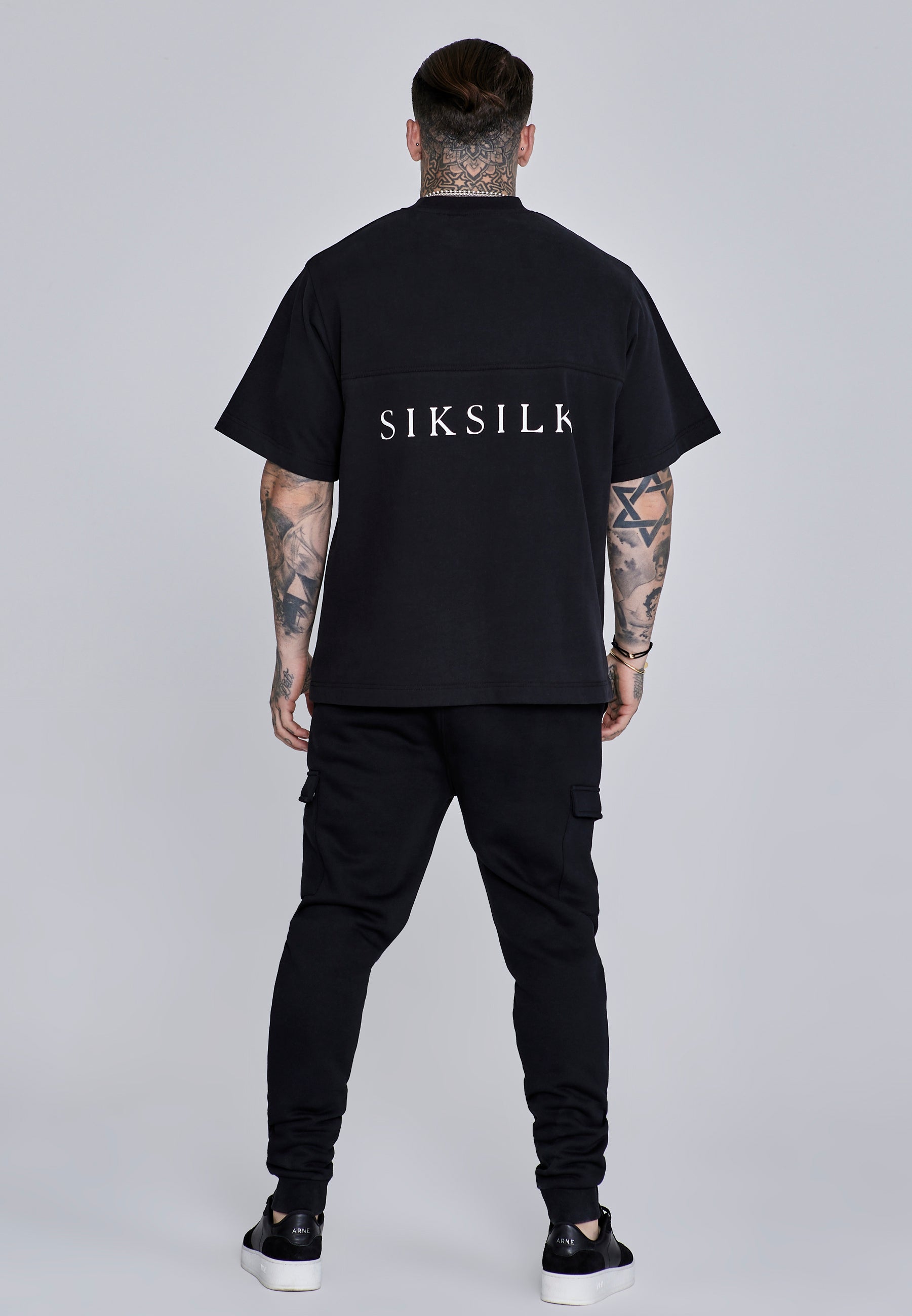 Essentials Cargo Joggers in Black Pants SikSilk