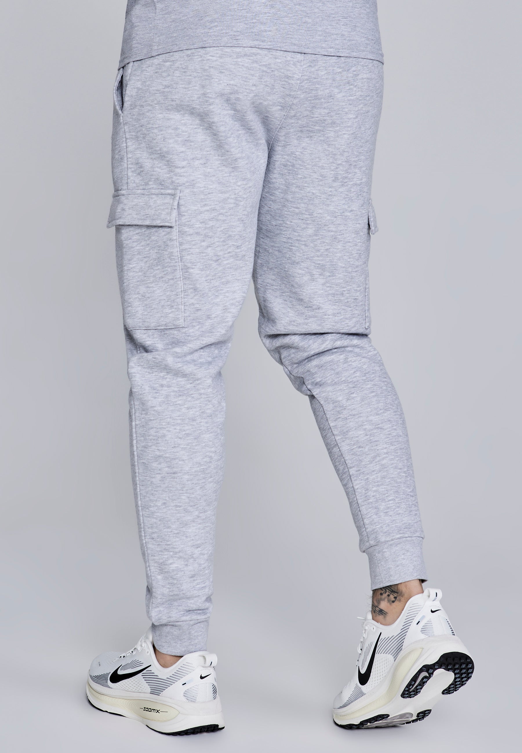 Essentials Cargo Joggers in Grey Marl Pants SikSilk