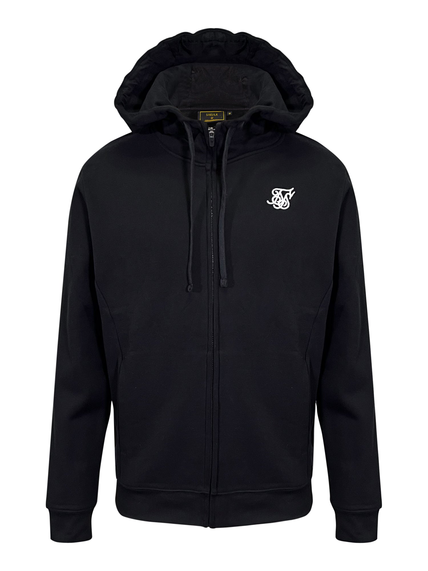 Essentials Full Zip Hoodie in Black Sweat Jackets SikSilk