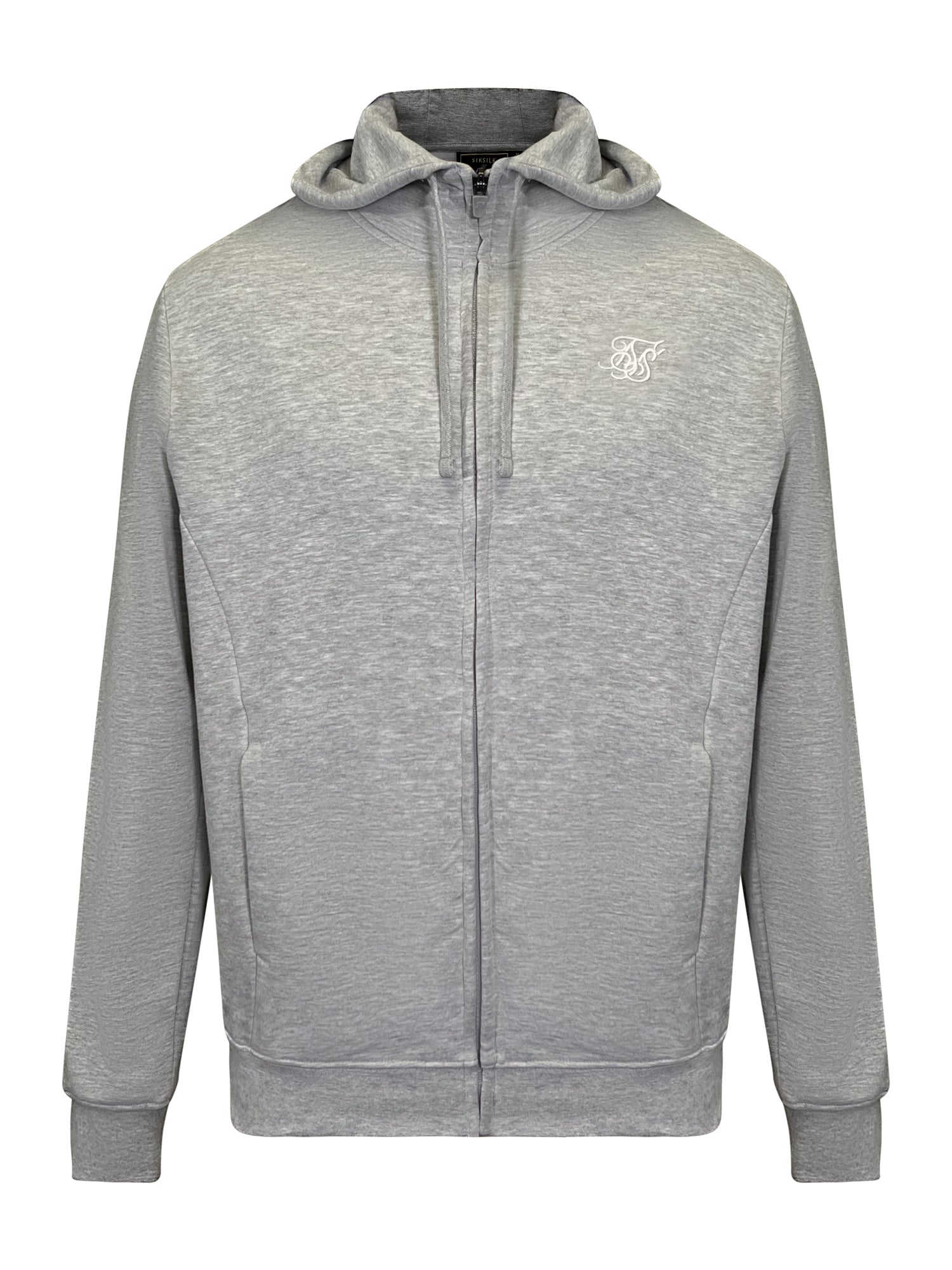Essentials Full Zip Hoodie in Grey Marl Sweat Jackets SikSilk