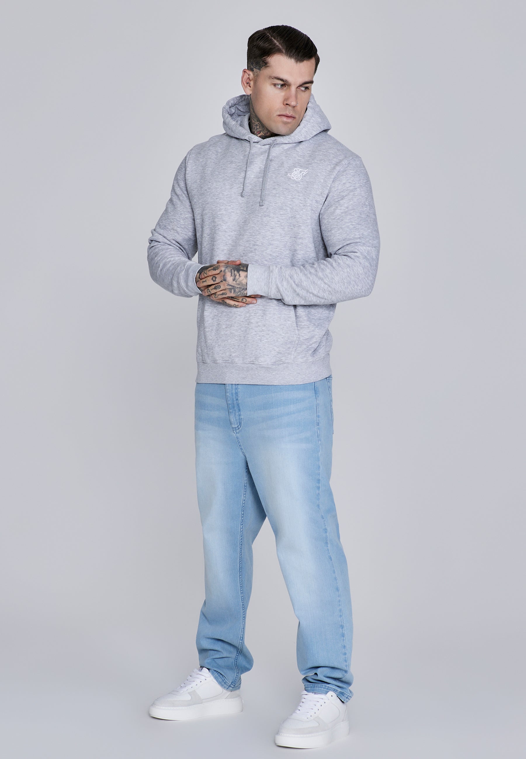 Essentials Hoodie in Grey Marl Hoodie SikSilk