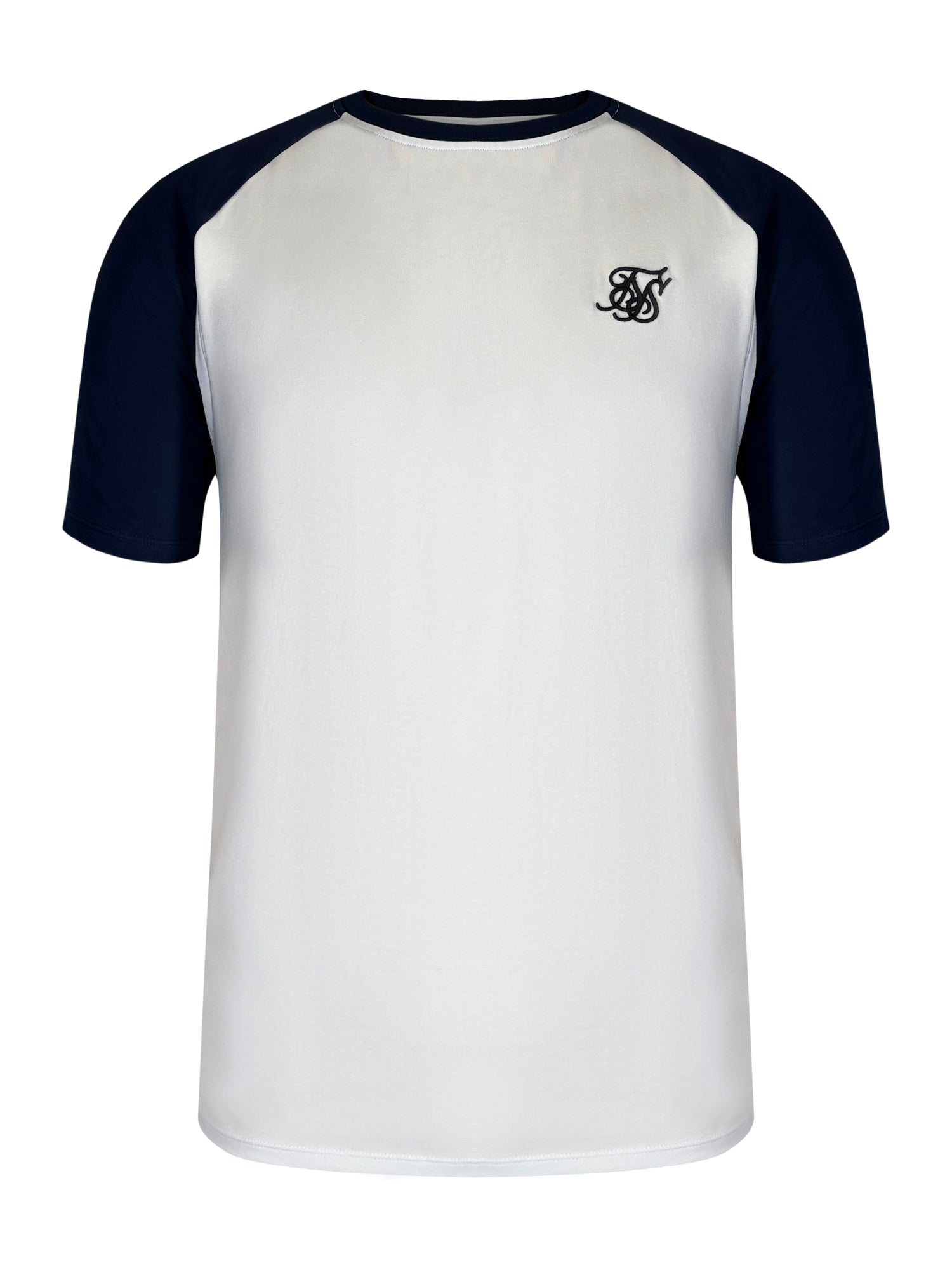 Raglan T-Shirt in White, Black T-Shirts SikSilk