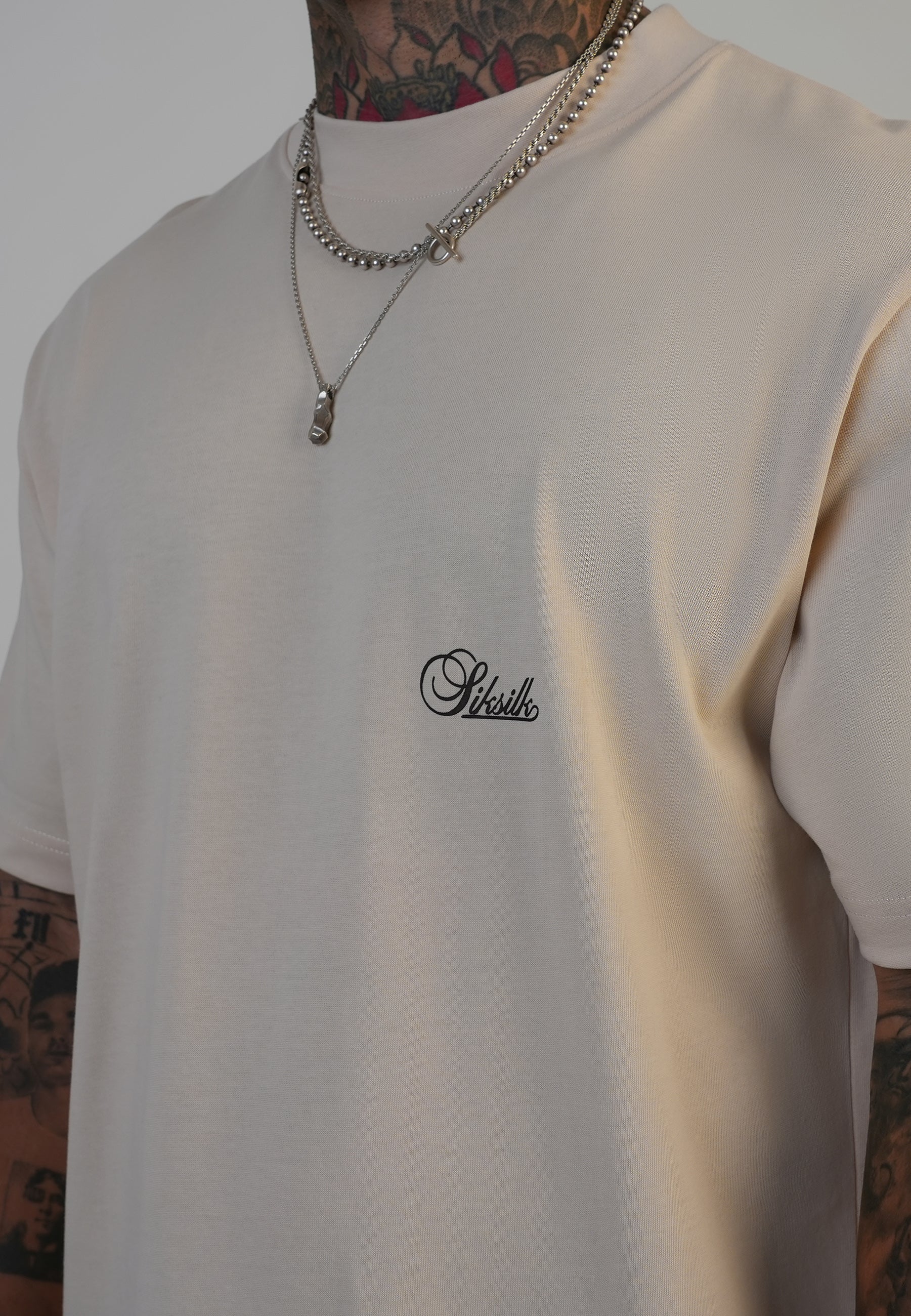 Oversized T-shirt in ecru T-shirts SikSilk