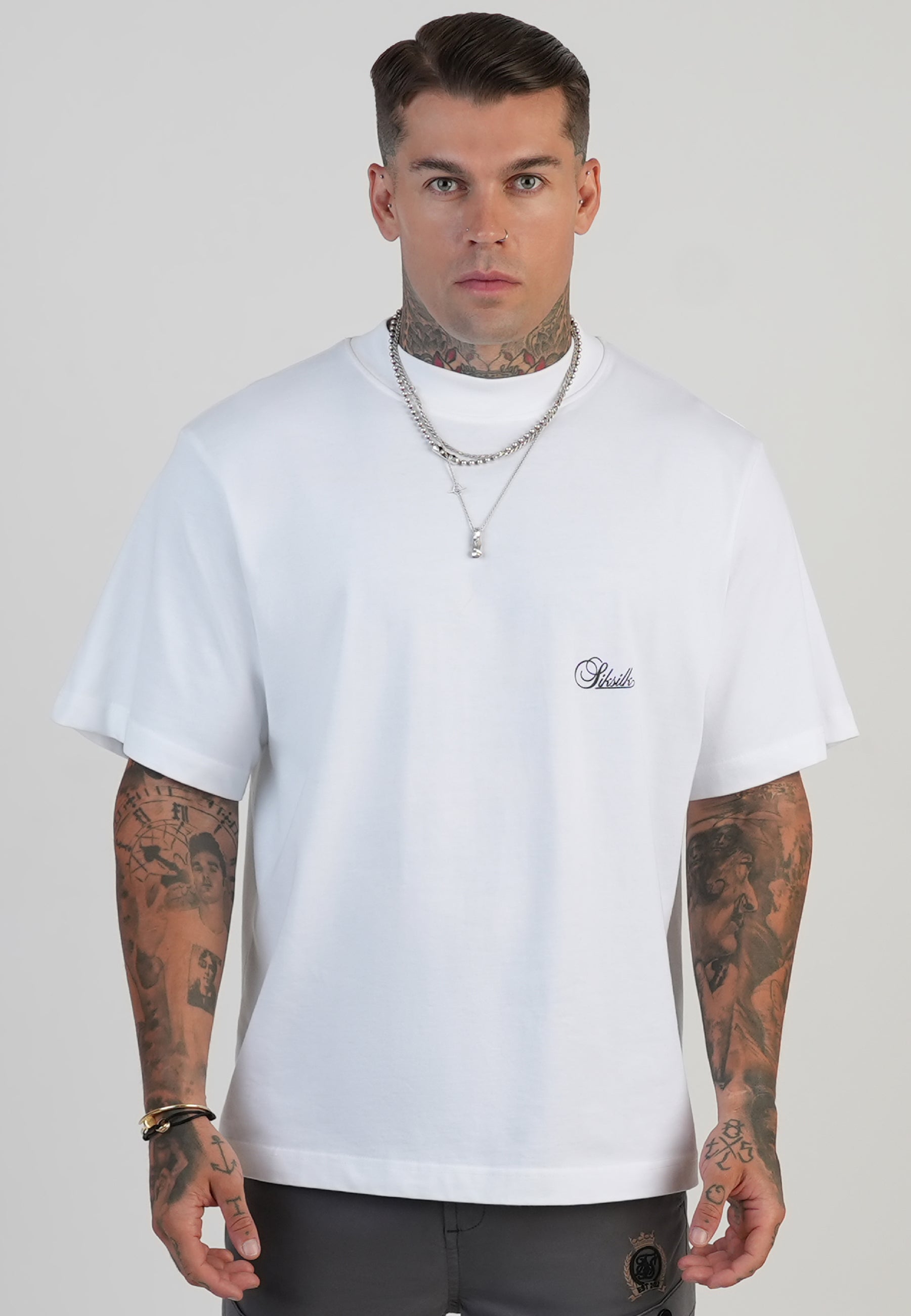 Oversized T-Shirt in White T-Shirts SikSilk