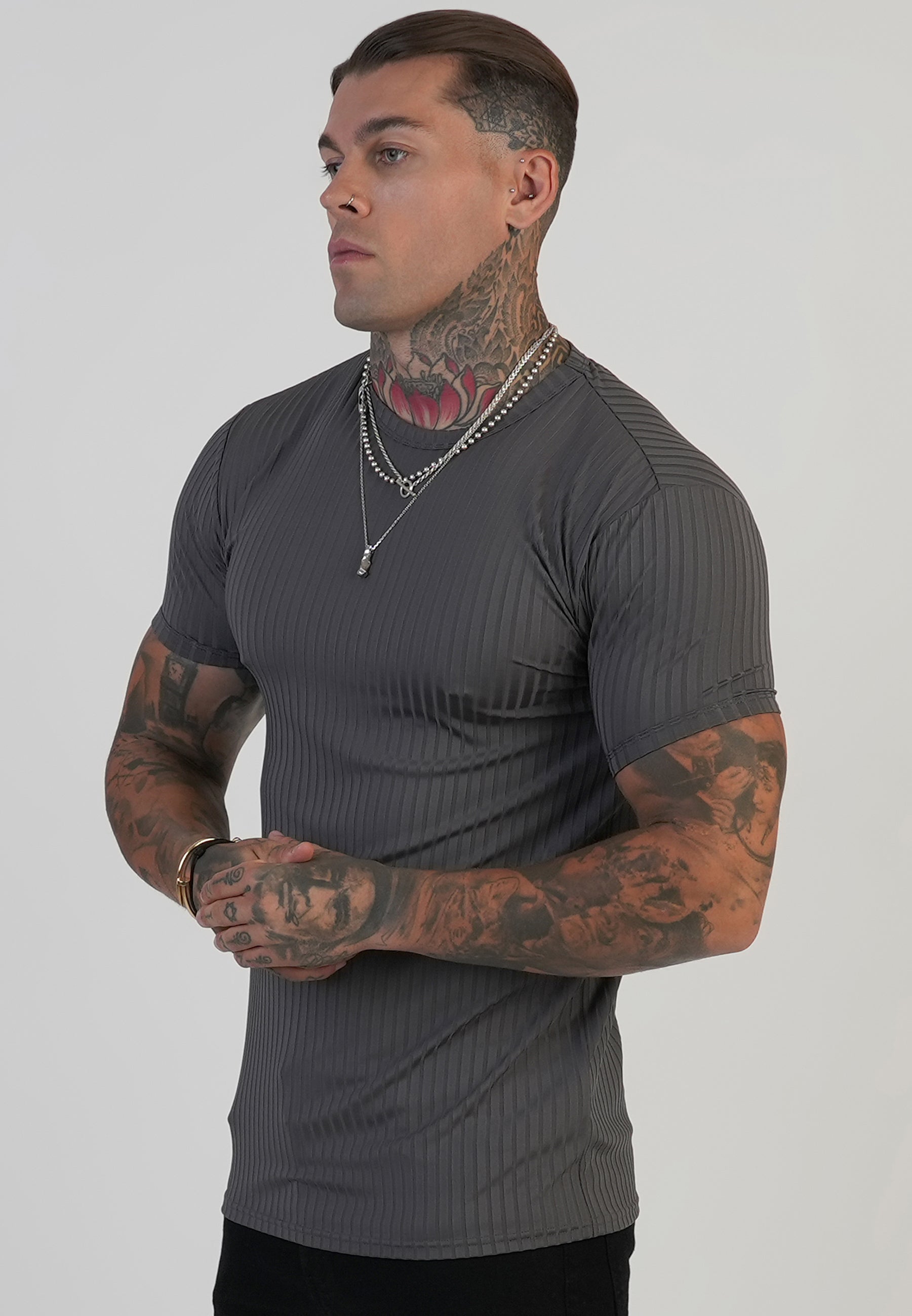 Muscle Fit T-Shirt in Dark Brown T-Shirts SikSilk