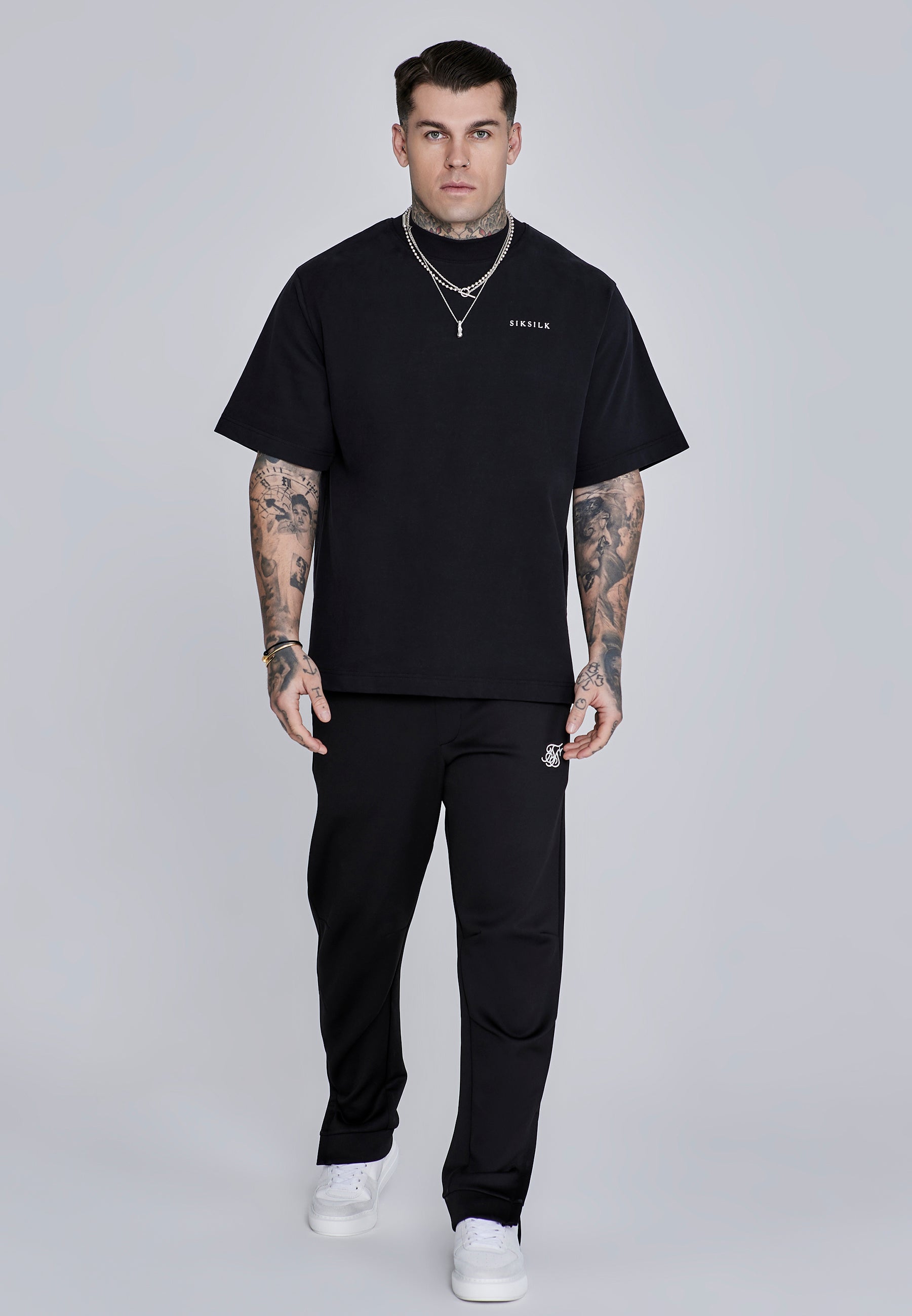 Essentials Poly Joggers in Black Pants SikSilk