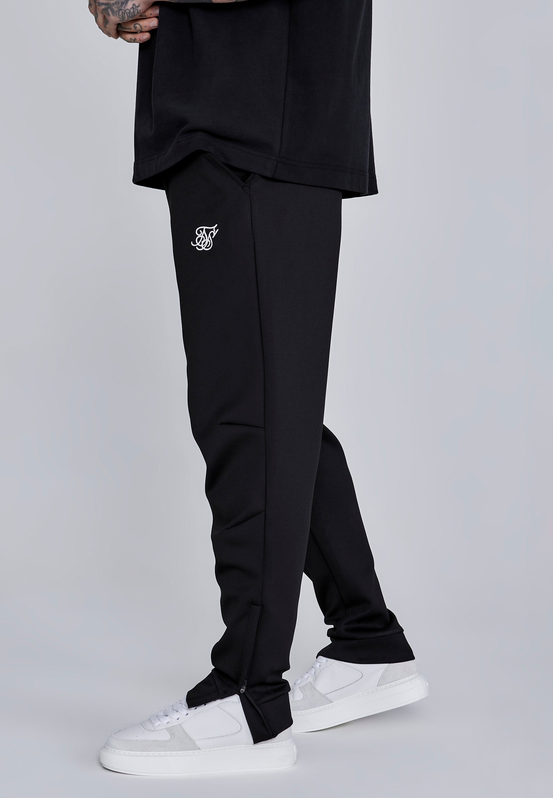 Essentials Poly Joggers in Black Pants SikSilk