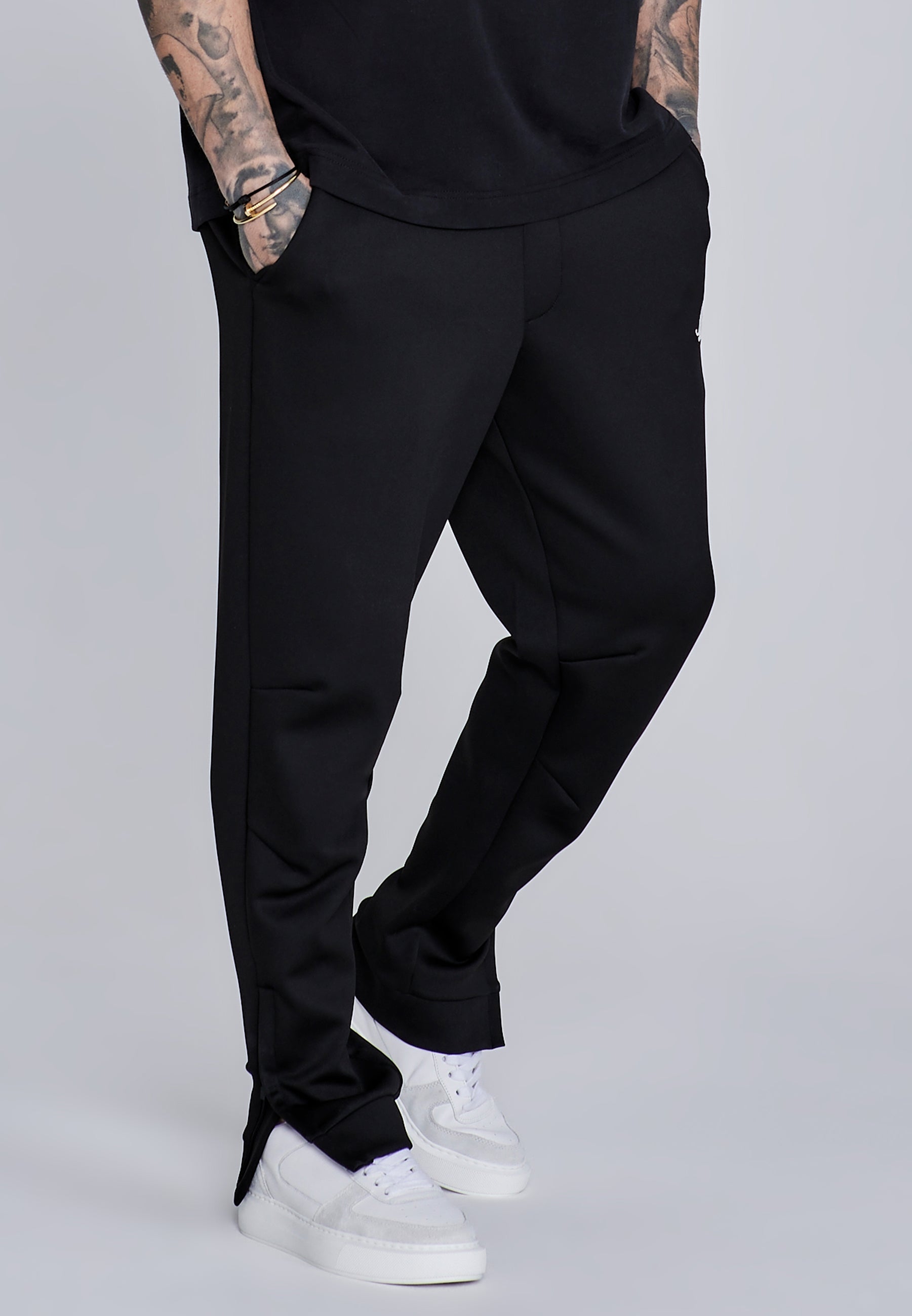 Essentials Poly Joggers in Black Pants SikSilk