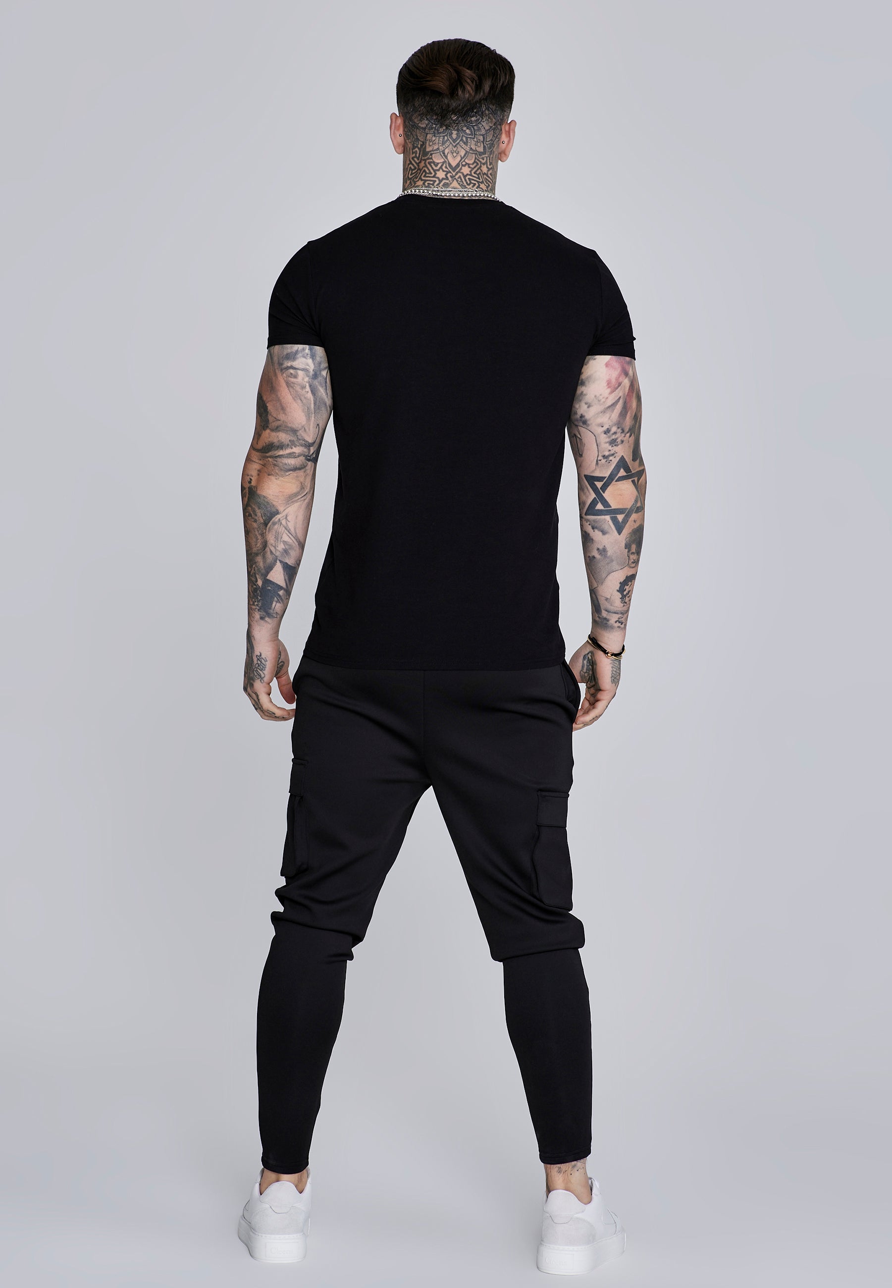 Essentials Poly Cargos in Black Pants SikSilk