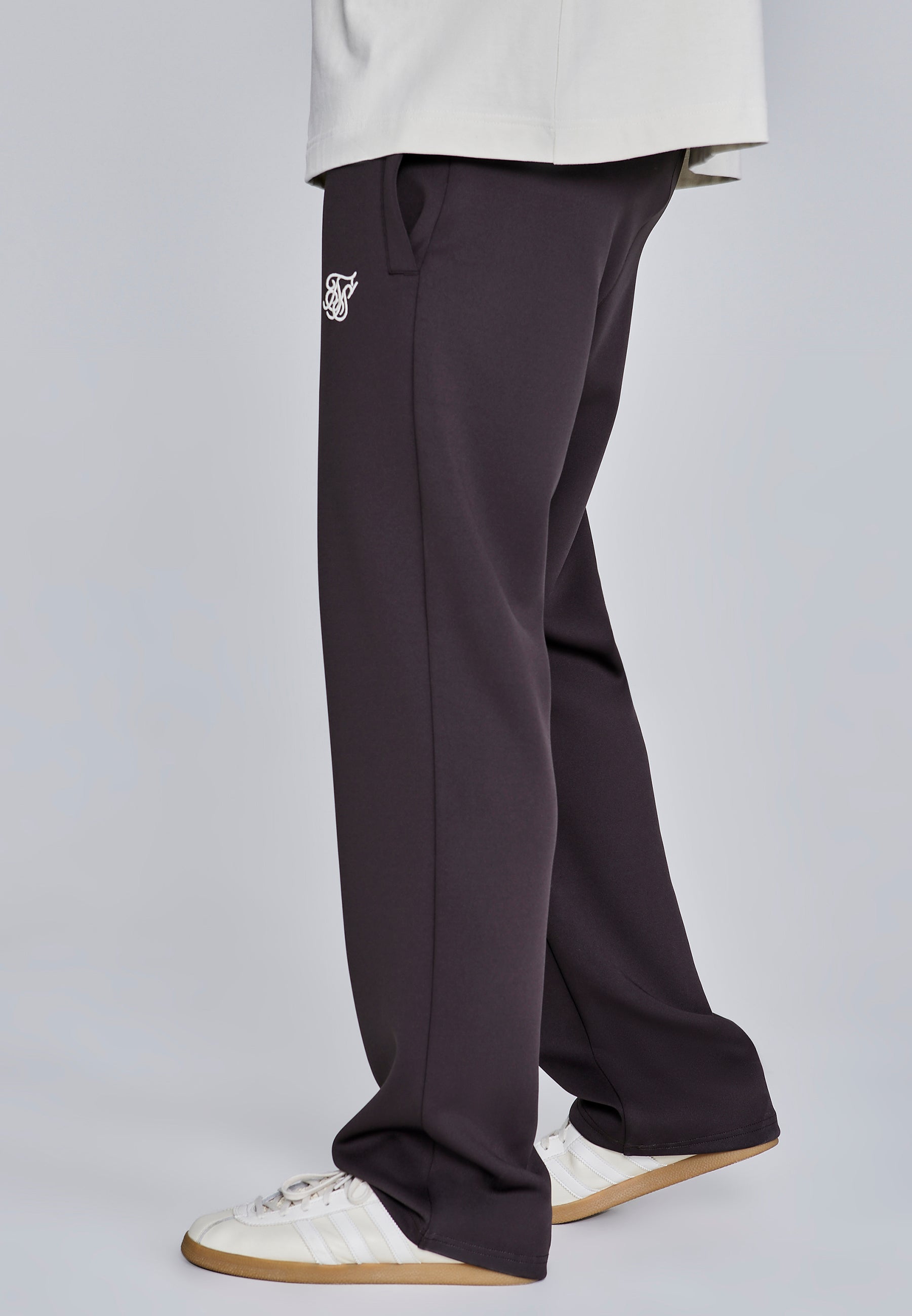 Essentials Poly Track Pants in Brown Pants SikSilk